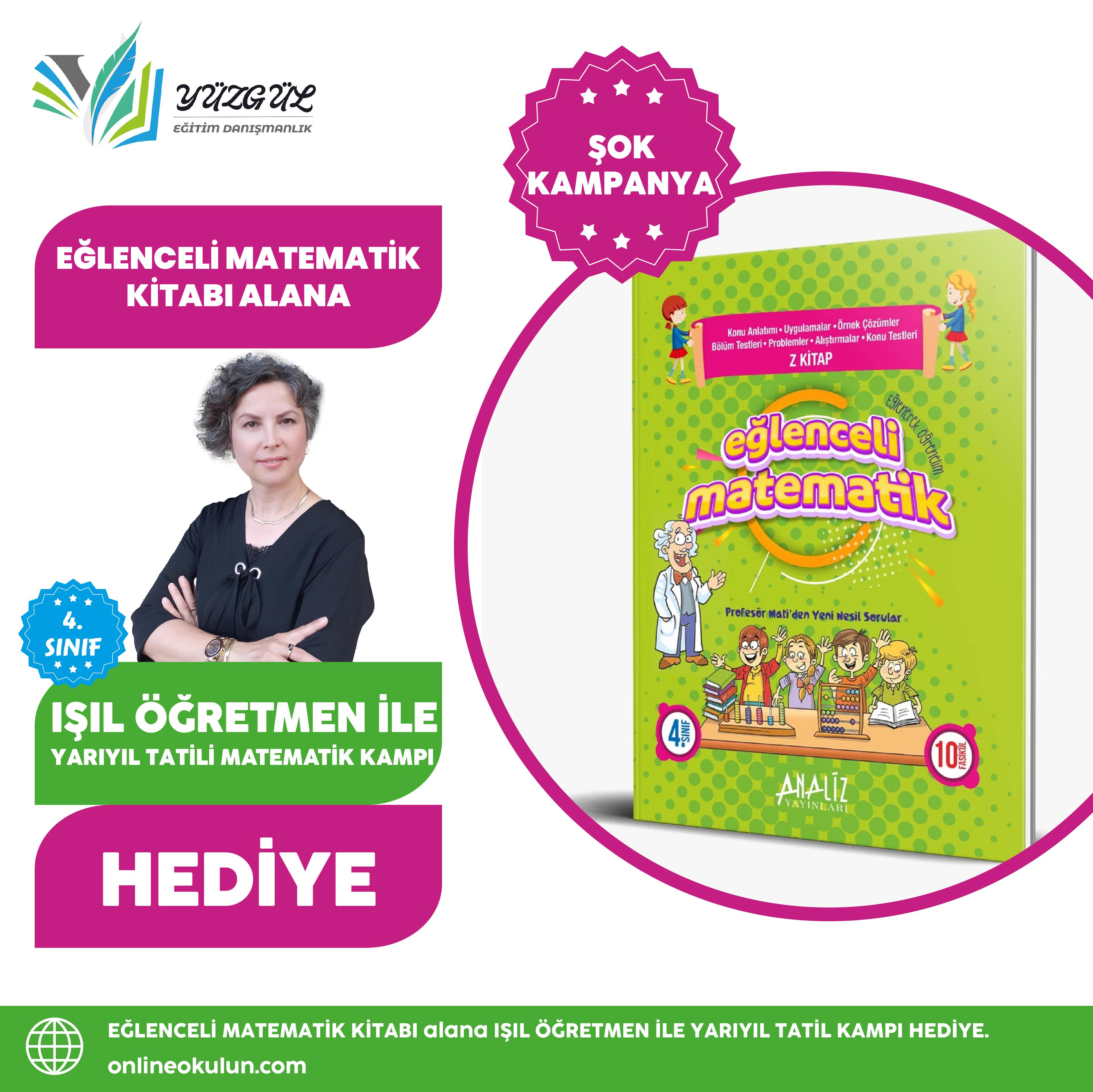 4.Sınıf Prof. Mati ile Eğlenceli Matematik Kitabı Alana Işıl Öğretmen ile 4.Sınıf Yarıyıl Matematik Tatil Kampı Hediye