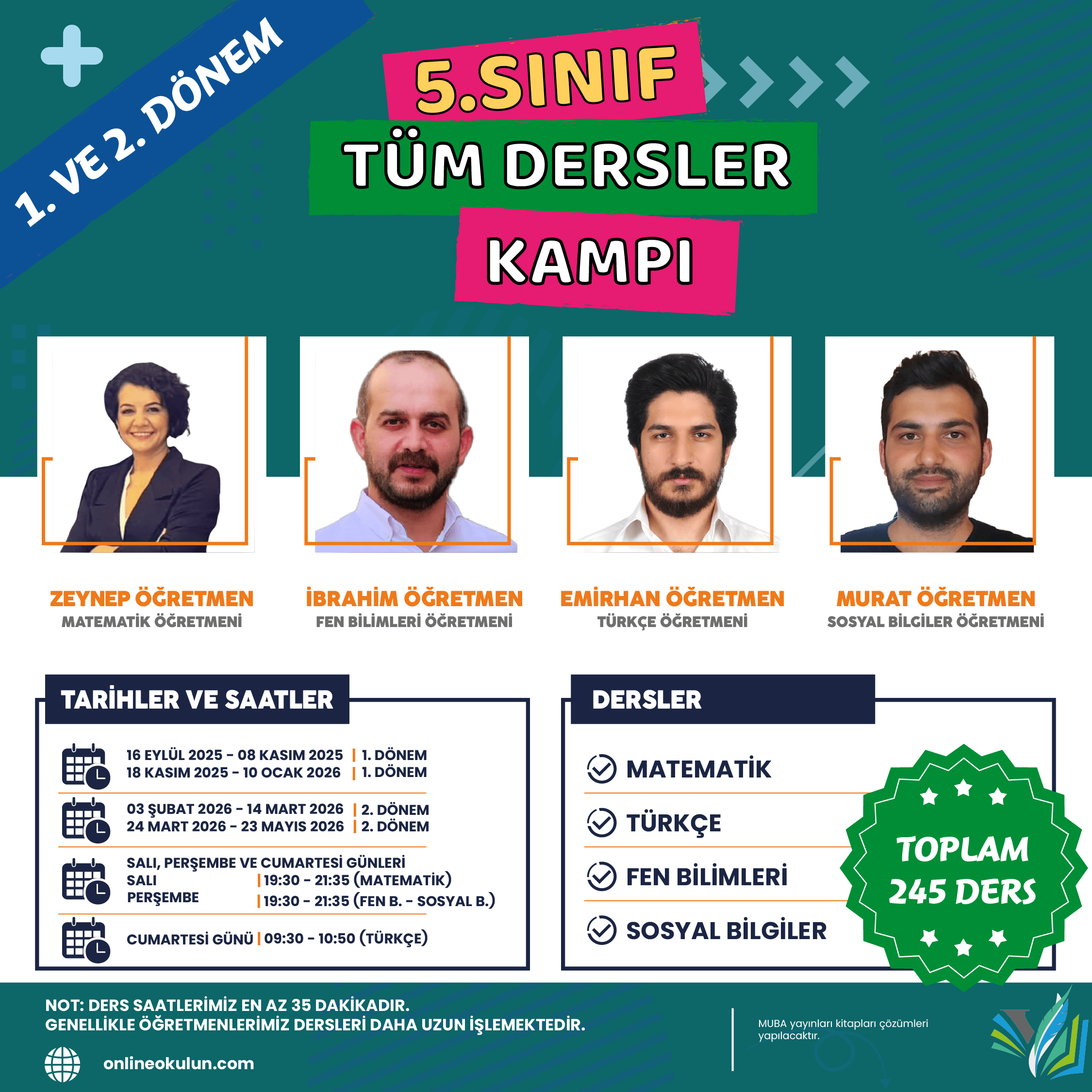 5.Sınıf Tüm Dersler 2025-2026 Eğitim Kampı