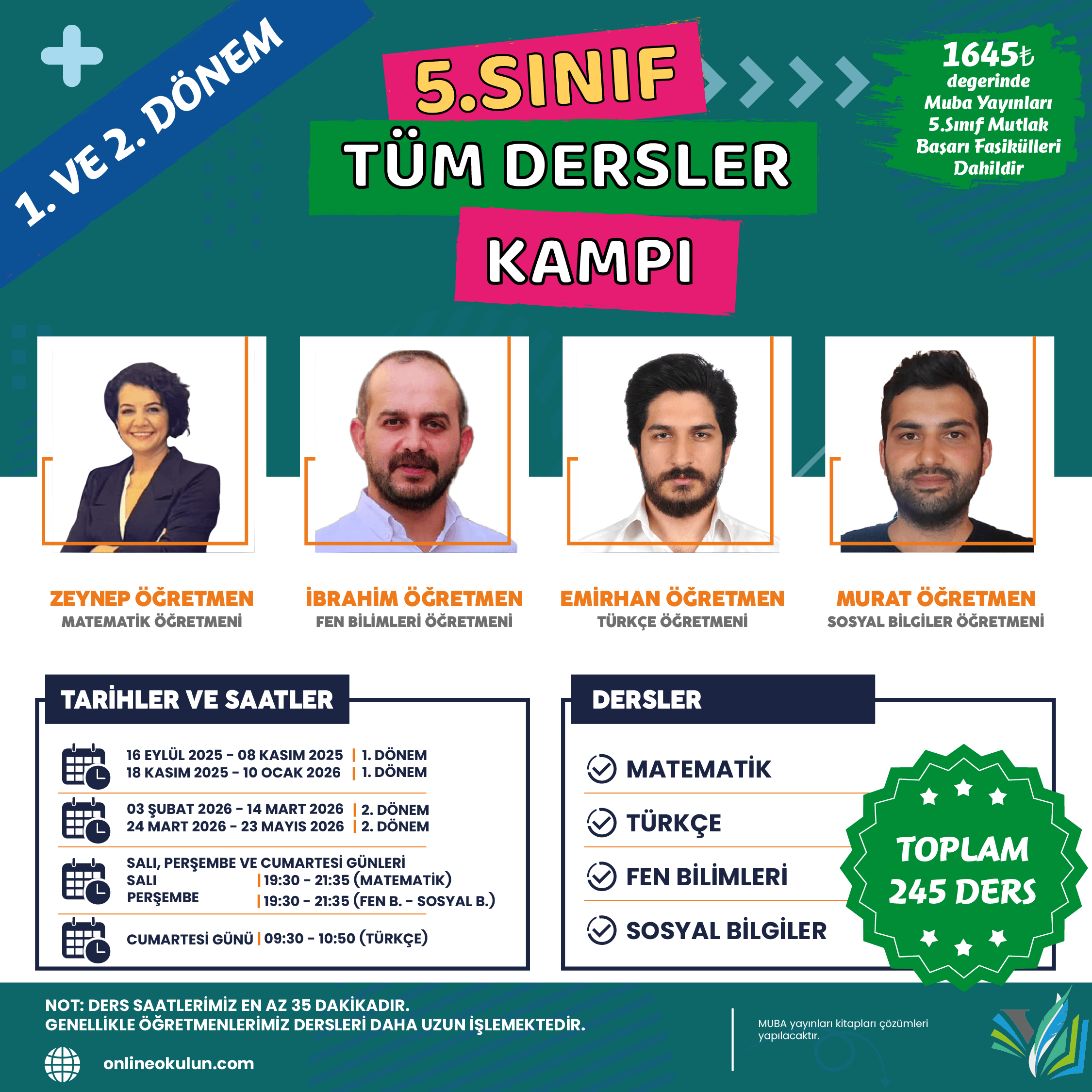 5.Sınıf Tüm Dersler 2025-2026 Eğitim Kampı Paketi