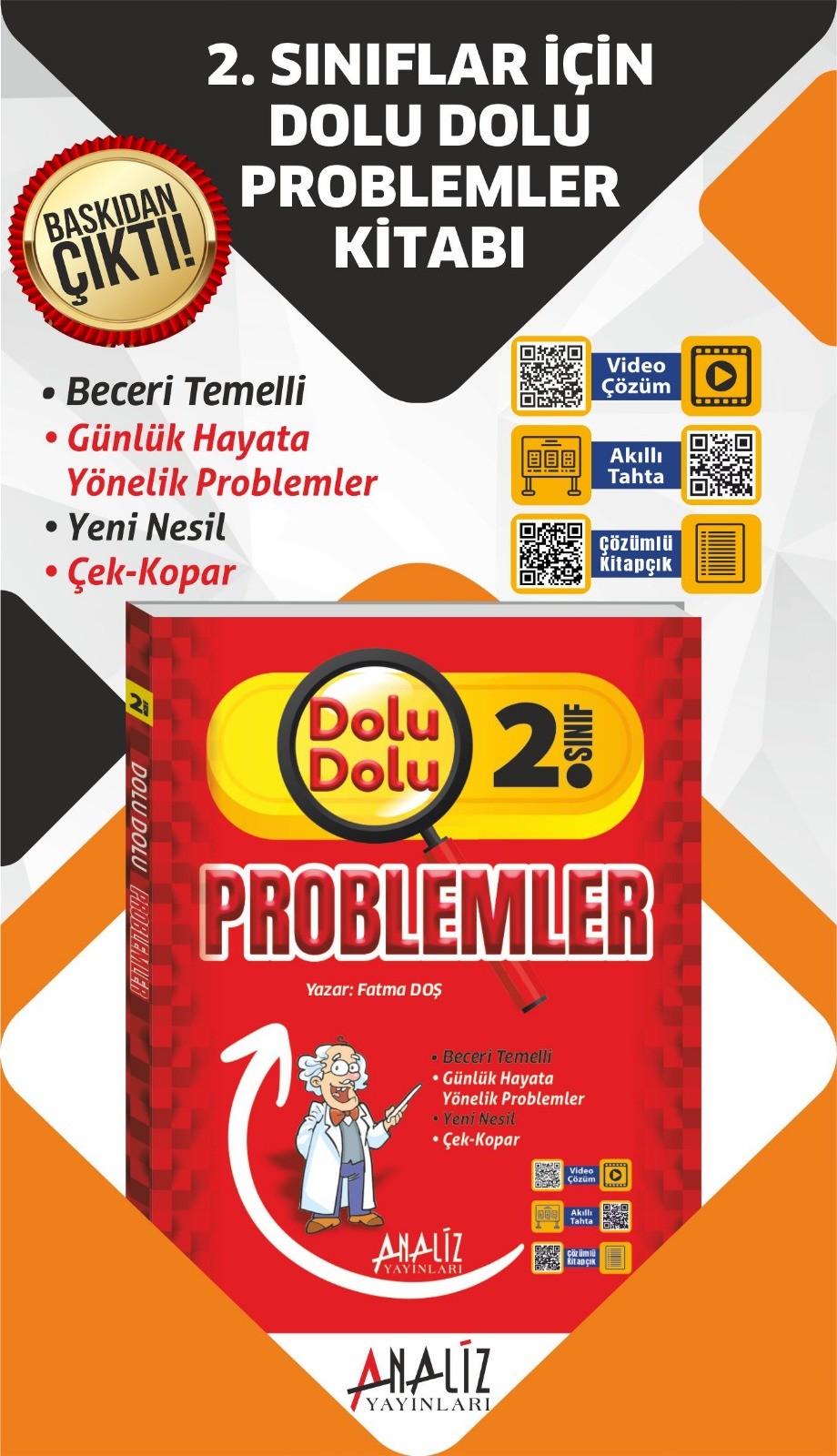 2. Sınıf Dolu Dolu Problemler Kitabı – Beceri Temelli, Günlük Hayata Yönelik, Yeni Nesil Sorular