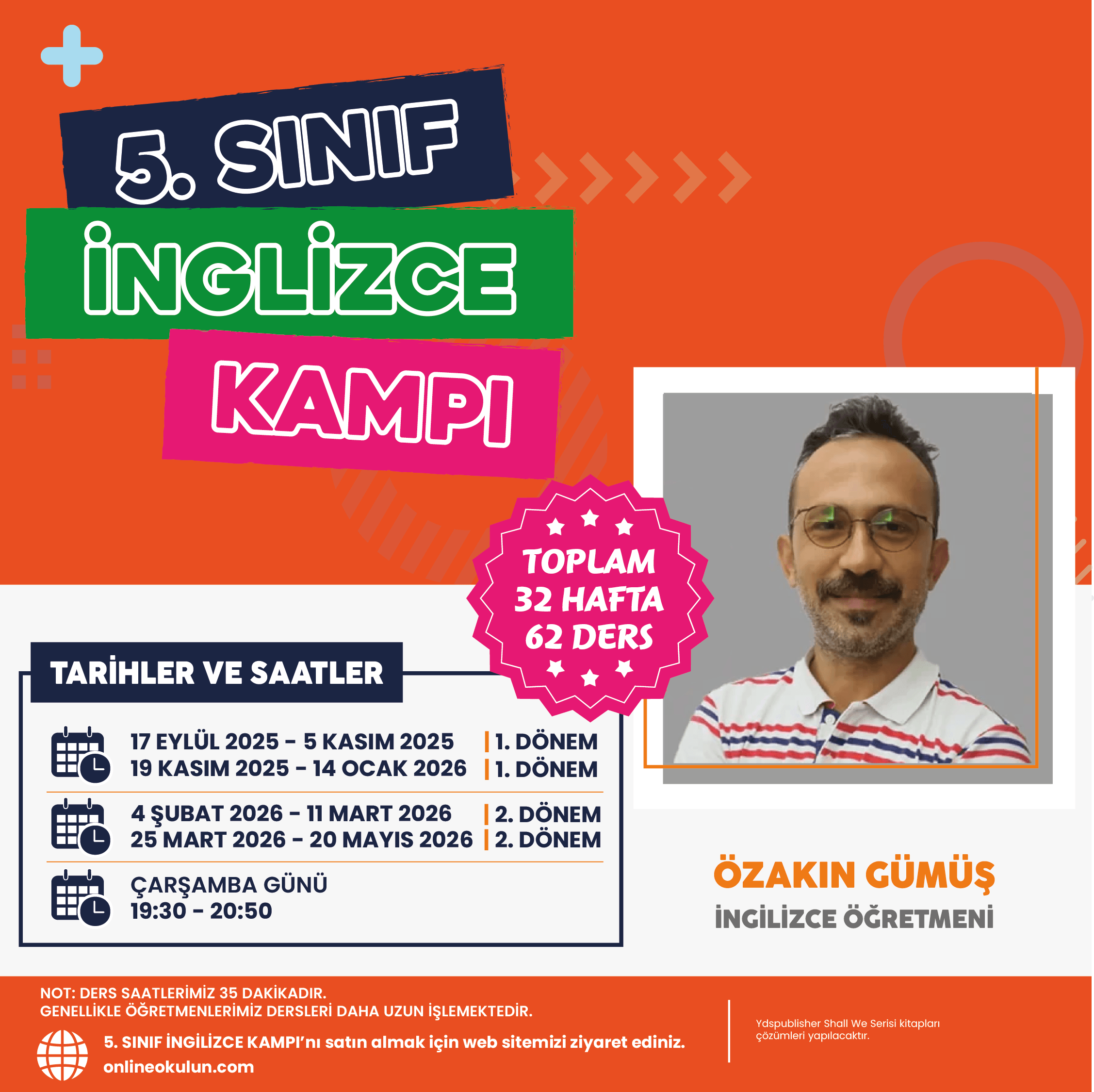 5.Sınıf İngilizce Kampı 2025 - 2026 İngilizce Eğitim Kampı Özakın Gümüş ile 62 Canlı Ders