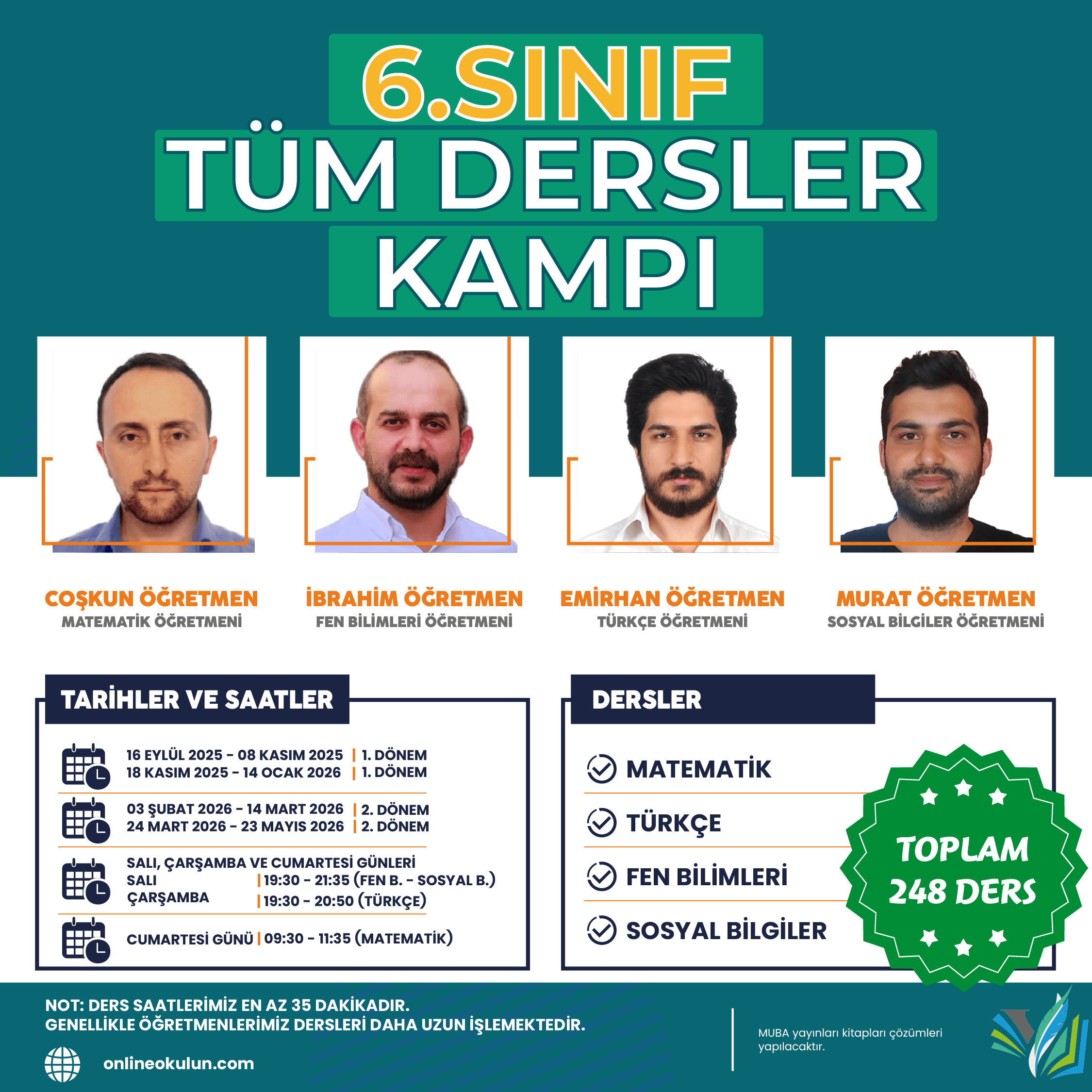 6.Sınıf Tüm Dersler 2025-2026 Eğitim Kampı 245 Ders
