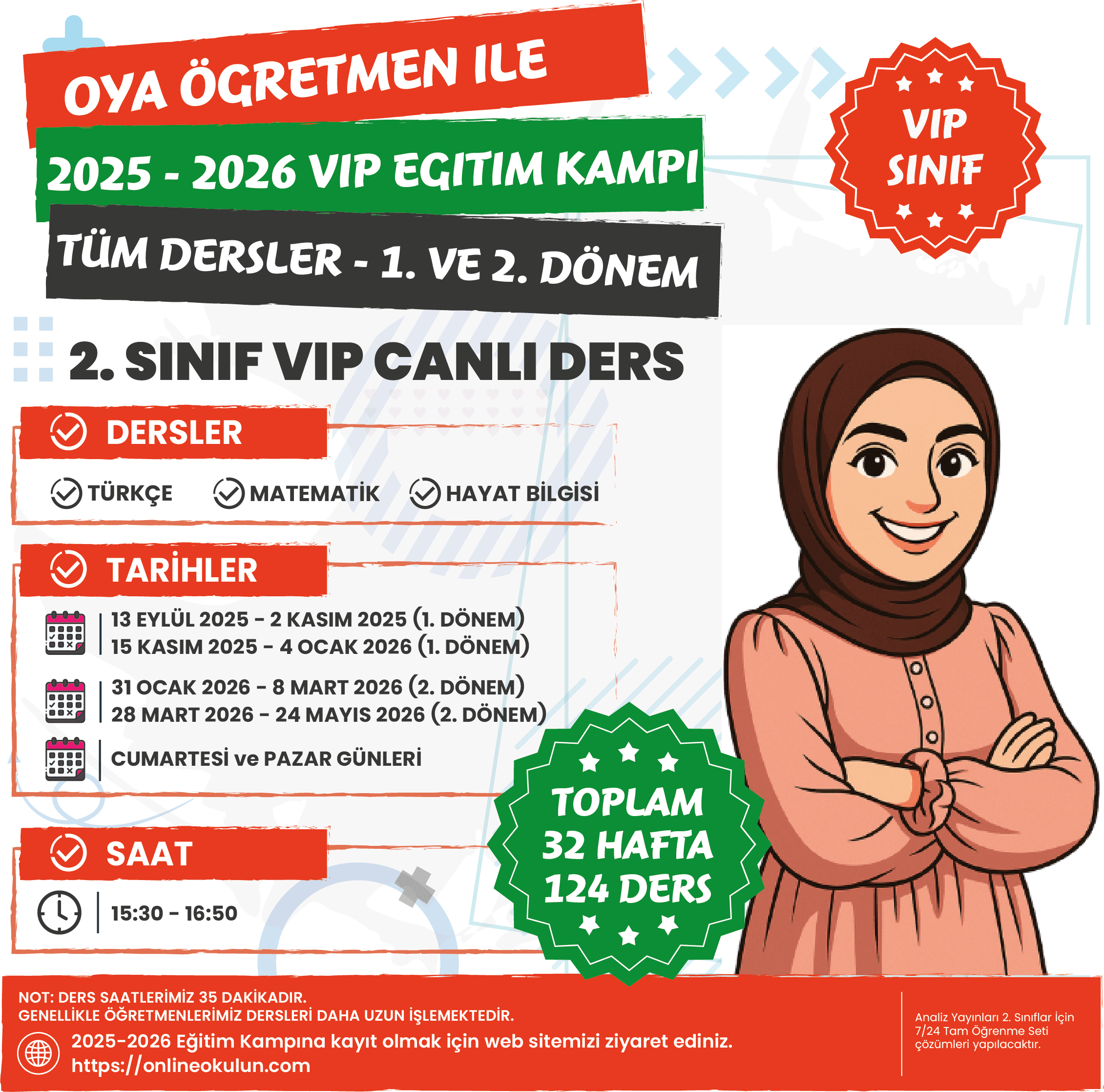 2.Sınıf Oya Öğretmen ile 2025-2026 VIP Eğitim Kampı
