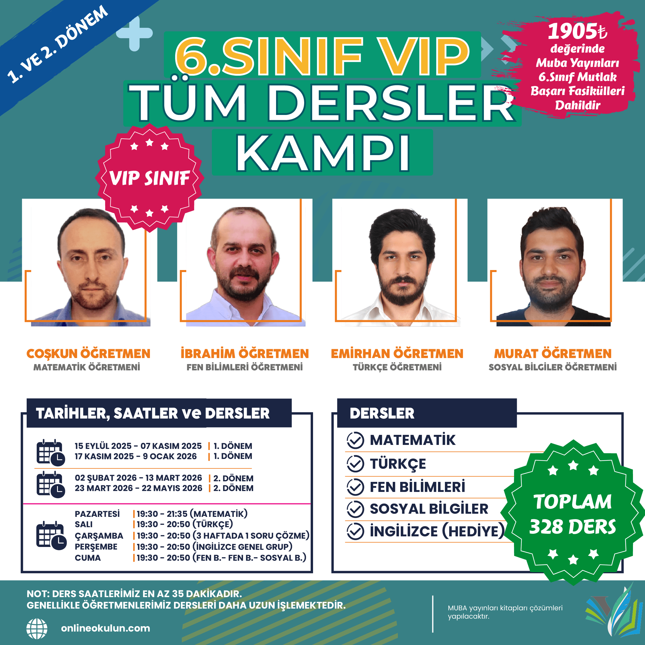 6.Sınıf VIP 2025–2026 Eğitim Kampı Paketi