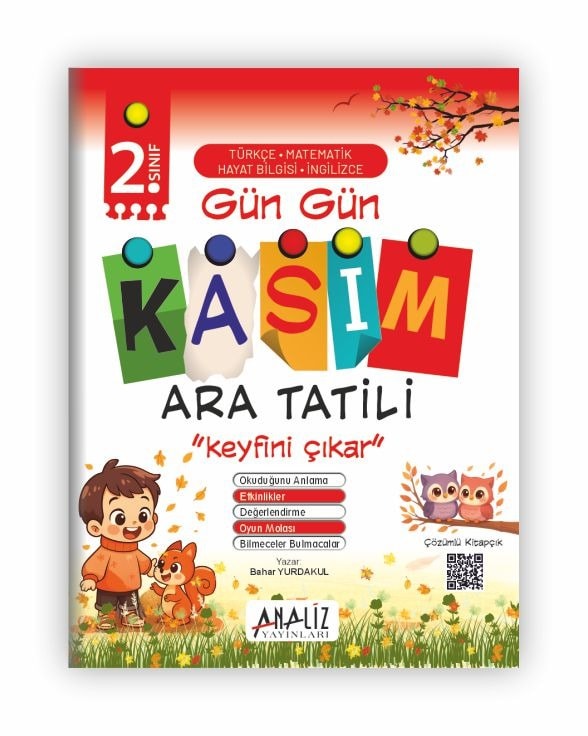 2.Sınıf Kasım Ara Tatili Kitabı – Gün Gün Eğlenceli ve Öğretici Tatil Planı