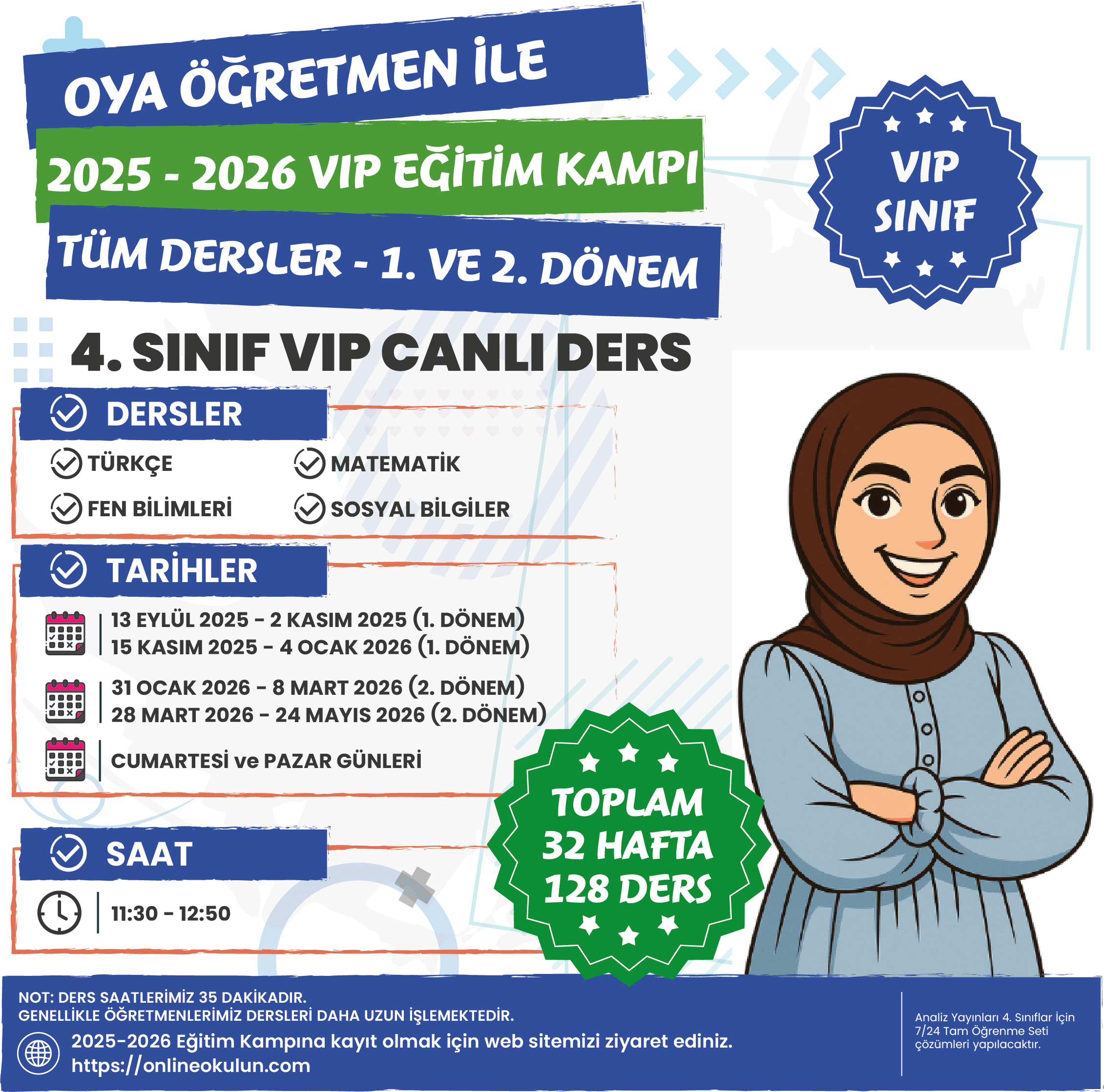 4.Sınıf Oya Öğretmen ile 2025-2026 VIP Eğitim Kampı