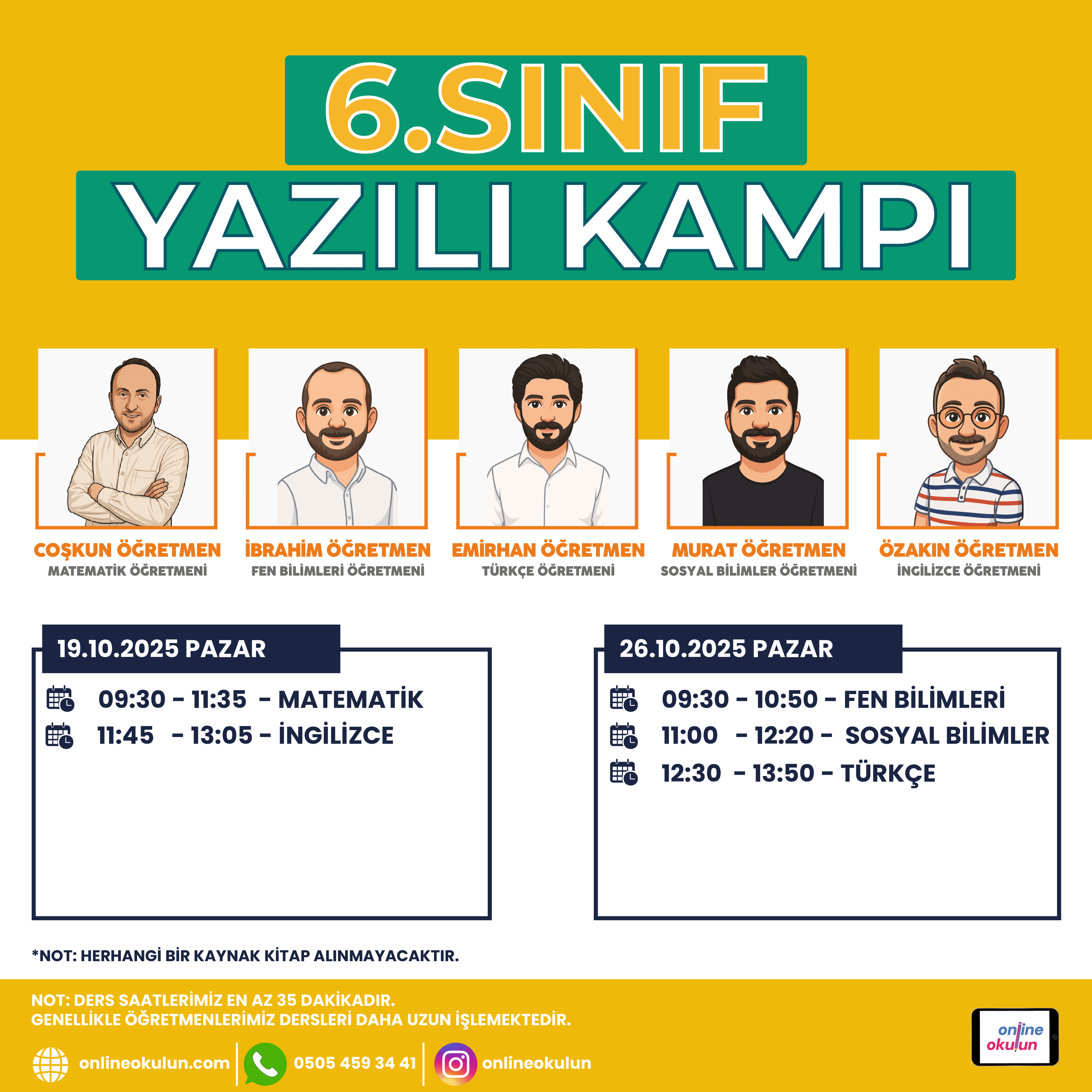 6.Sınıf Yazılı Kampı – Online Sınav Hazırlık