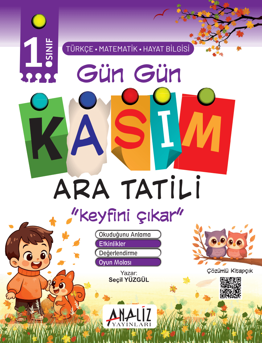 1.Sınıf Kasım Ara Tatili Kitabı – Gün Gün Eğlenceli ve Öğretici Tatil Planı
