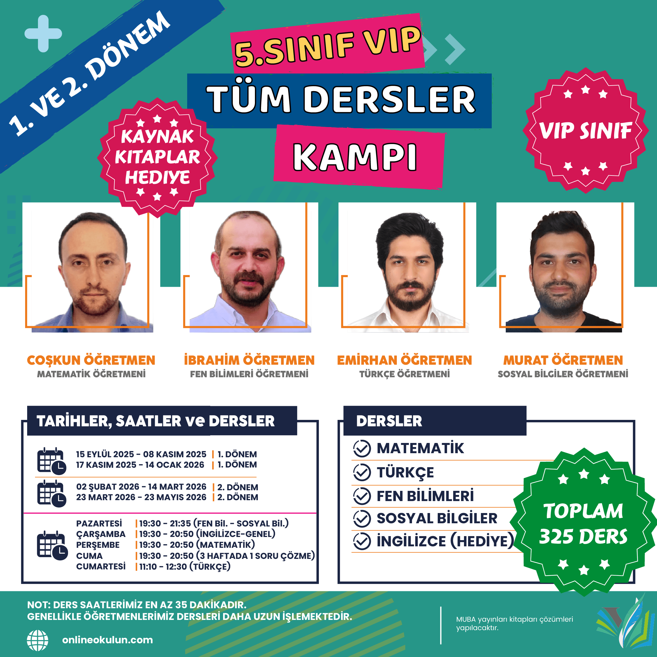 5.Sınıf VIP Tüm Dersler 2025–2026 Kampı 5 Branş