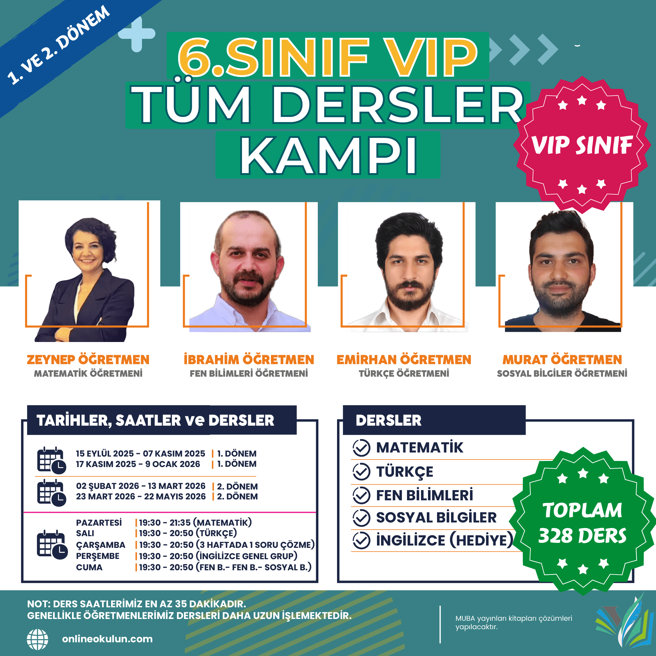 6.Sınıf VIP 2025–2026 Eğitim Kampı