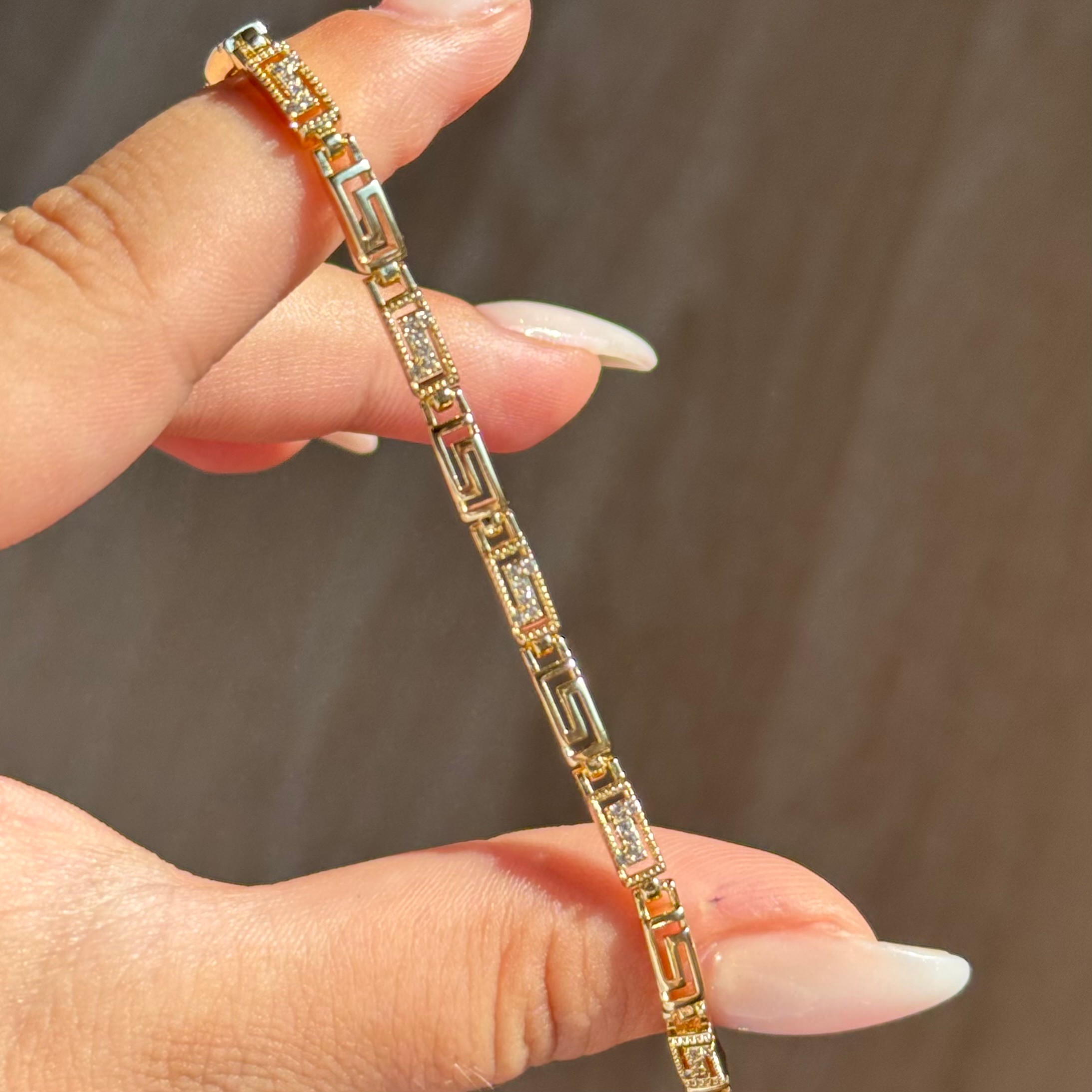 Özel seri taşlı vintage plaka bileklik