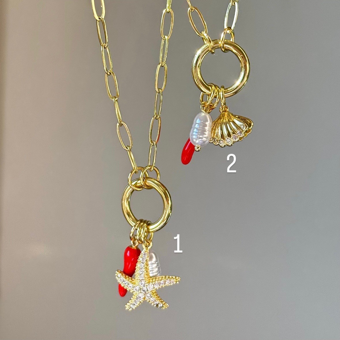 özel seri deniz kabuğu charm kolye