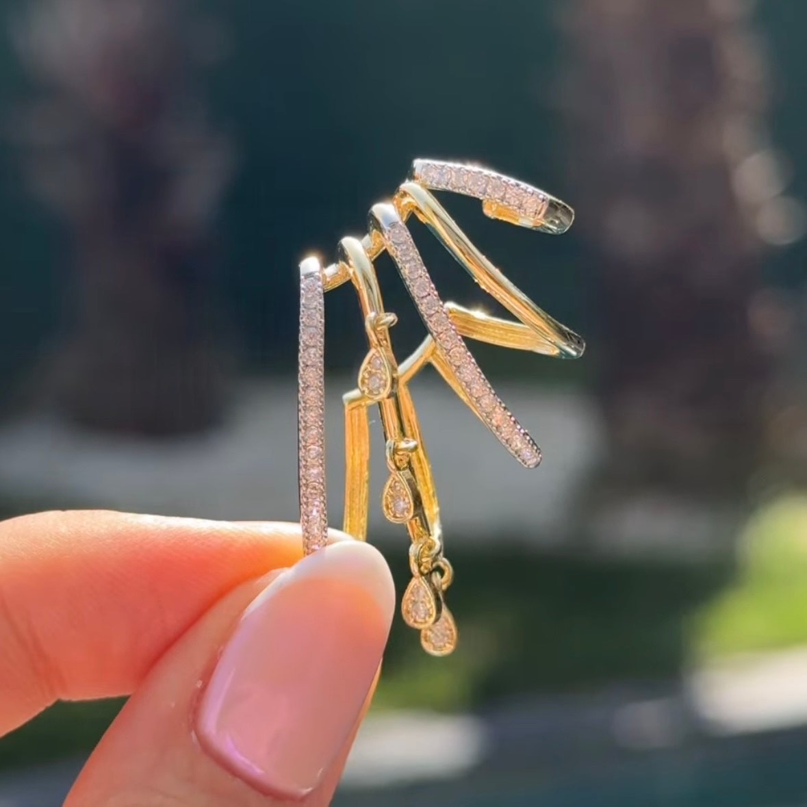 Özel seri renkli taşlı earcuff