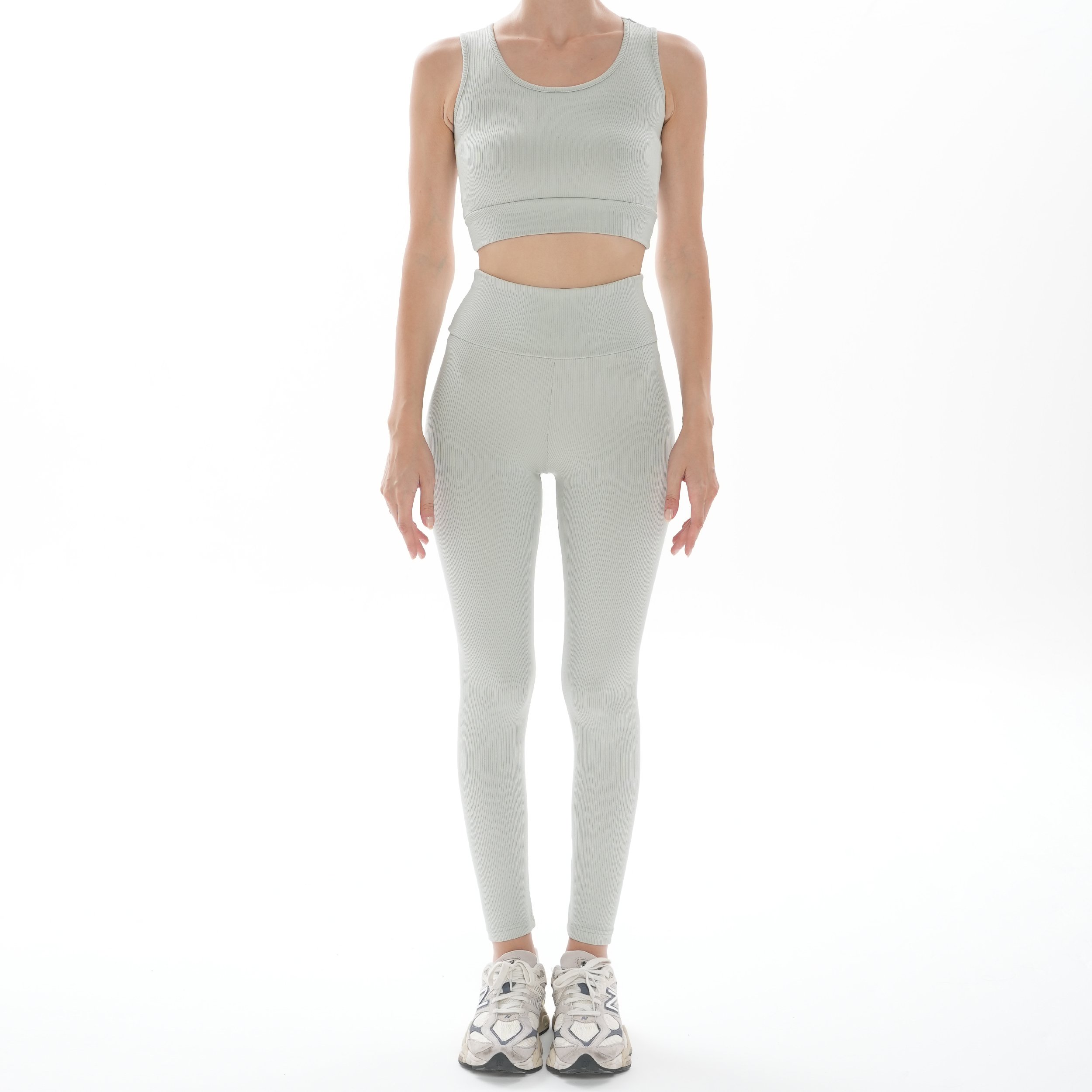 Spor Tayt Crop Top Takım - MİNT YEŞİLİ