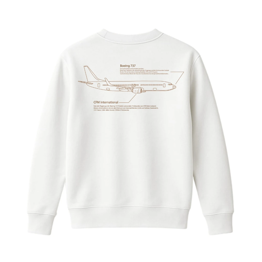 737 BEYAZ SWEATSHIRT
