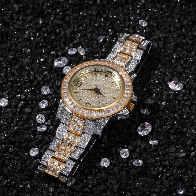 Iced Baguette Watch - Gold/Silver