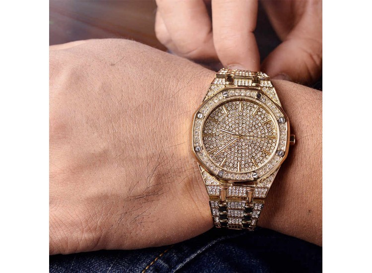 Iced Aude Case Watch (Gold)