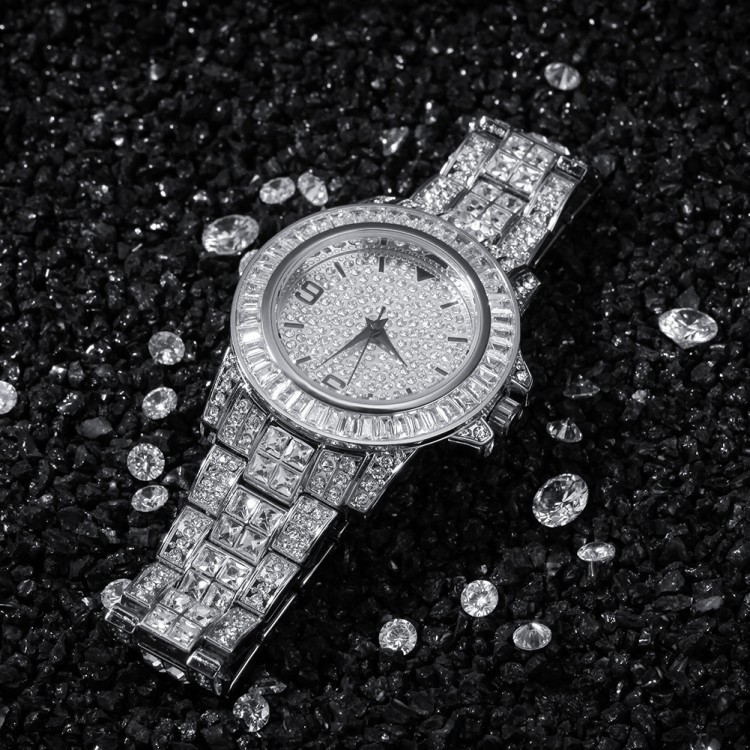Iced Baguette Watch - Silver