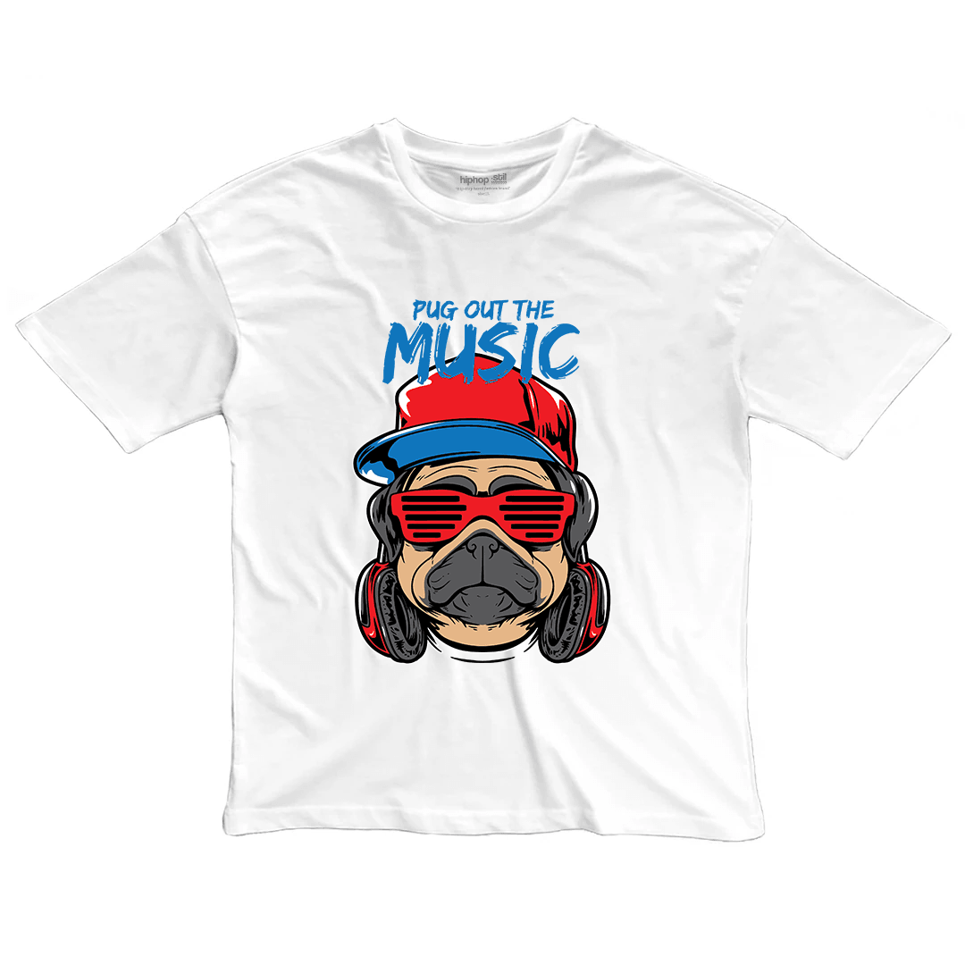 Pug Funky DJ - Oversize T-Shirt