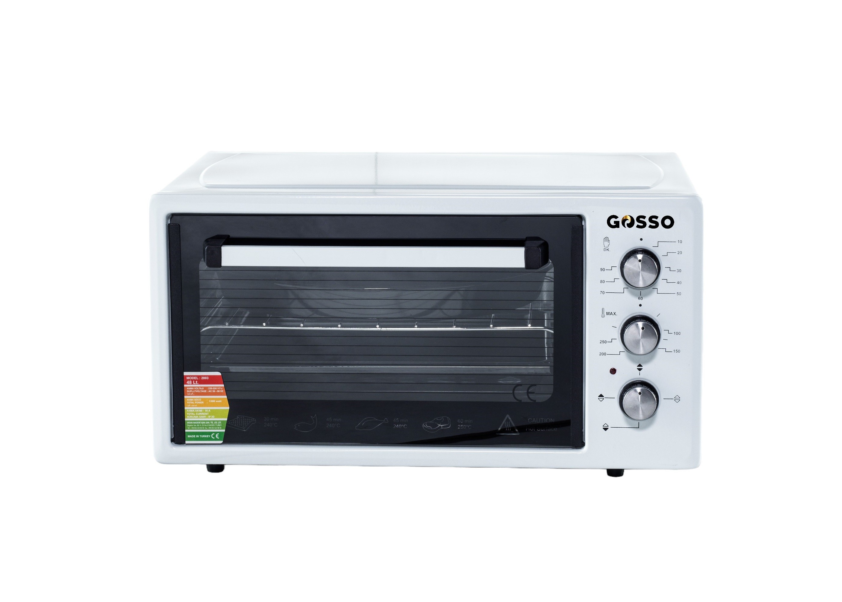 Gosso 4050 Chef 50 Lt Mini Fırın Beyaz