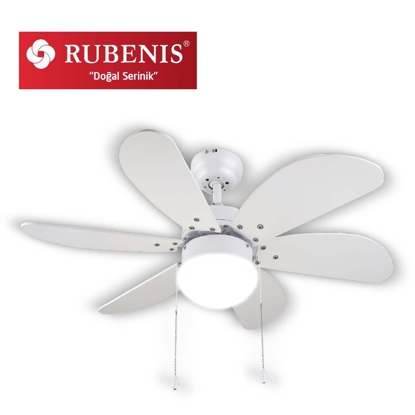 Rubenis RBT306 WHT Glob Aydınlatmalı Tavan Vantilatörü