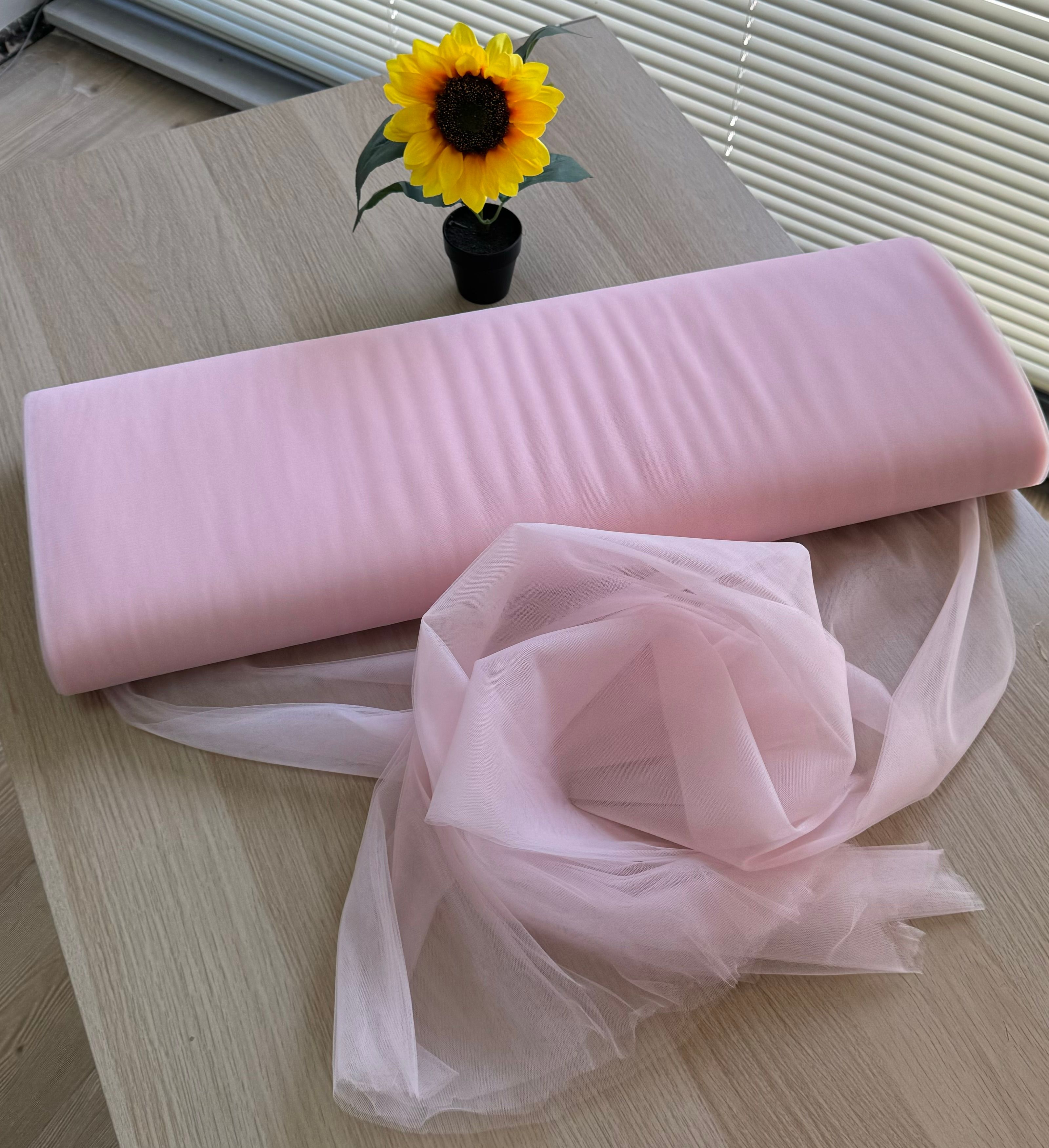 İpeksi Modern Tuşe Hayal Tül Kumaş Abiye Gelinlik Bebe Süsleme En:300cm - PEMBE