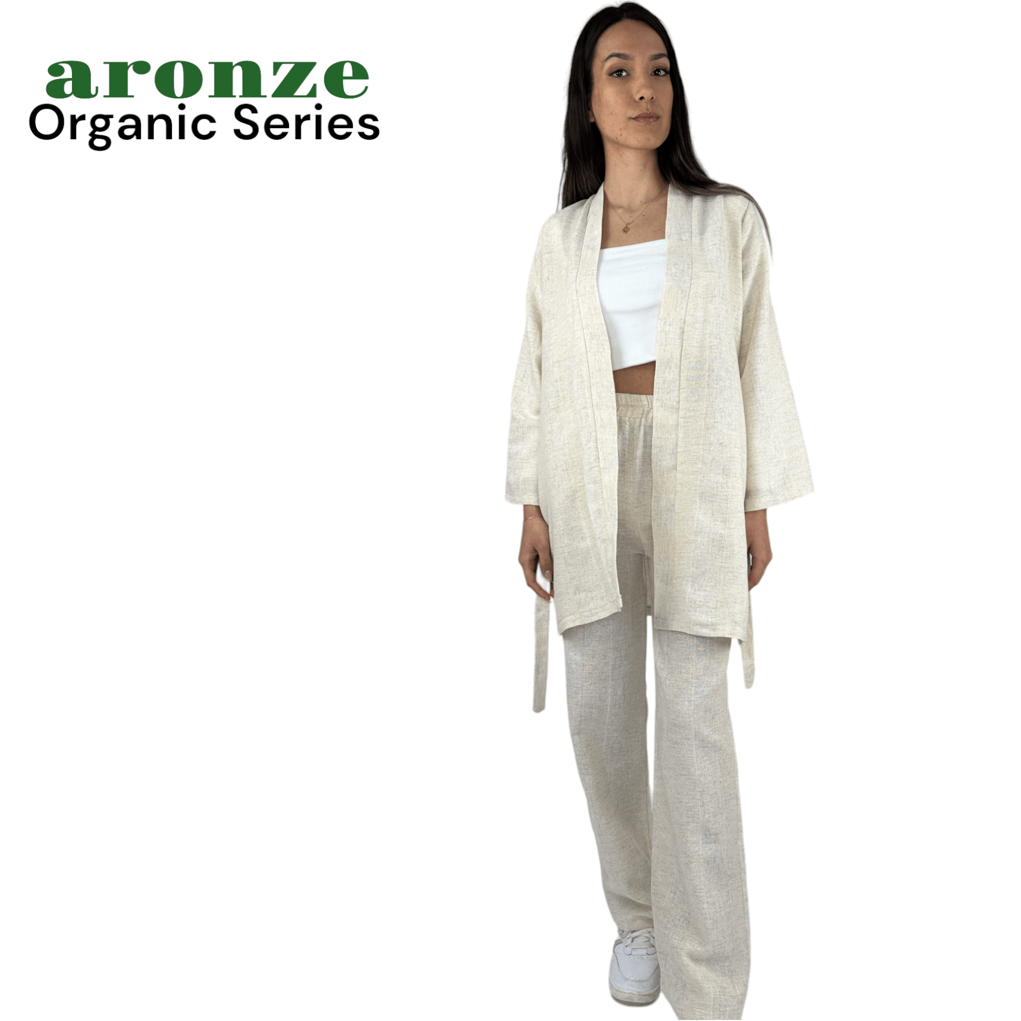 Aronze Organic Series %100 Keten Kimono 