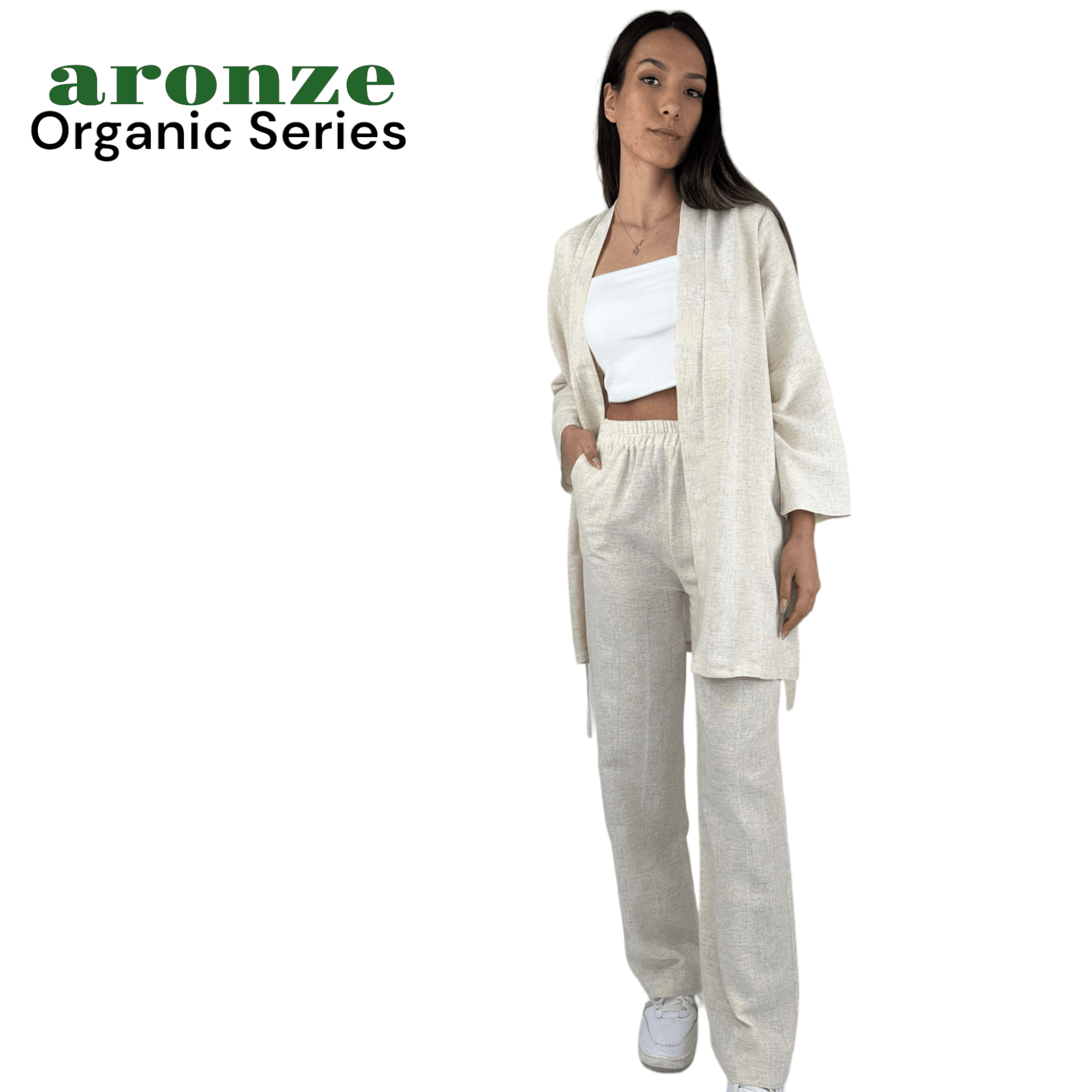 Aronze Organic Series %100 Keten Kimono 
