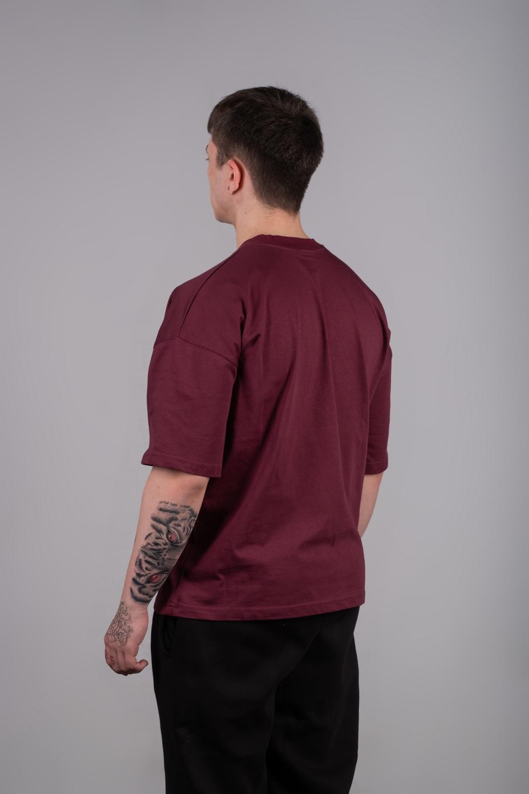 Oversize Basic T-shirt - Bordo