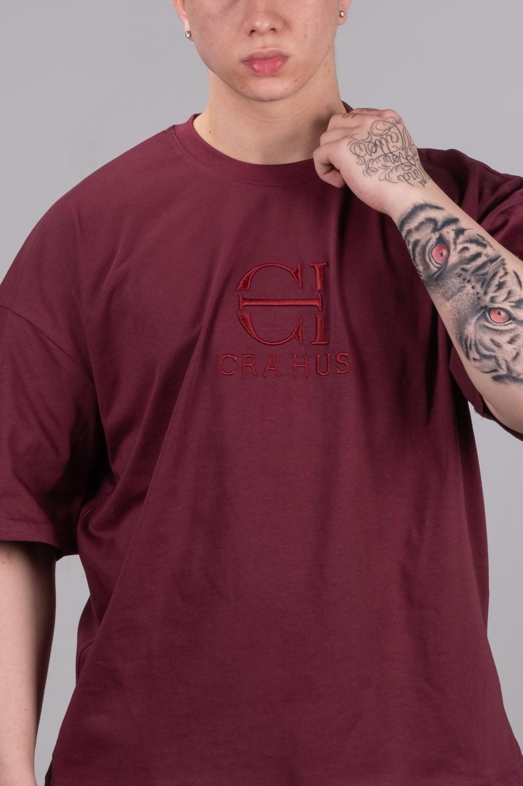 Oversize Basic T-shirt - Bordo