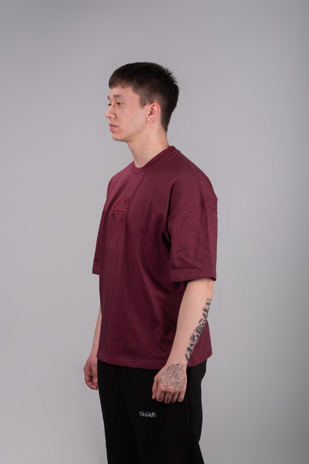 Oversize Basic T-shirt - Bordo