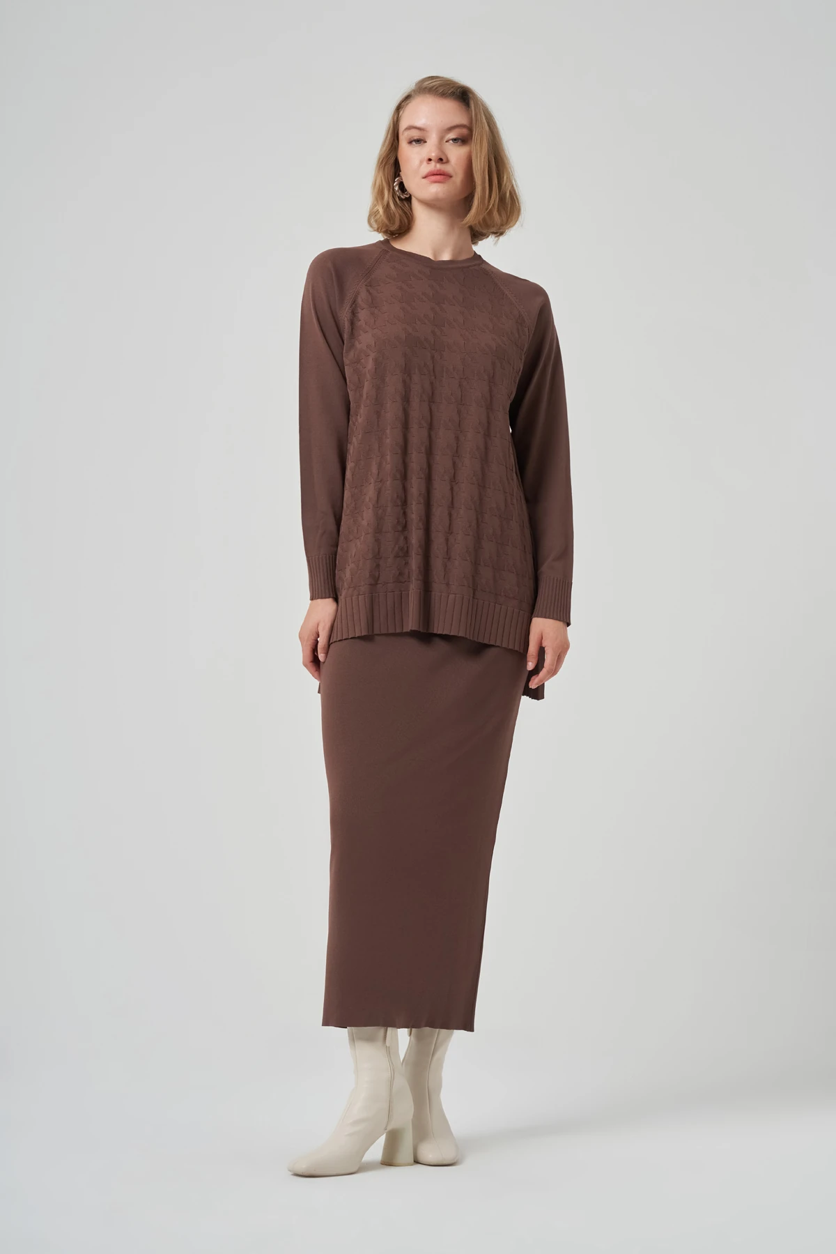 NUSS LOOK ETEKLİ TAKIM - KAHVE