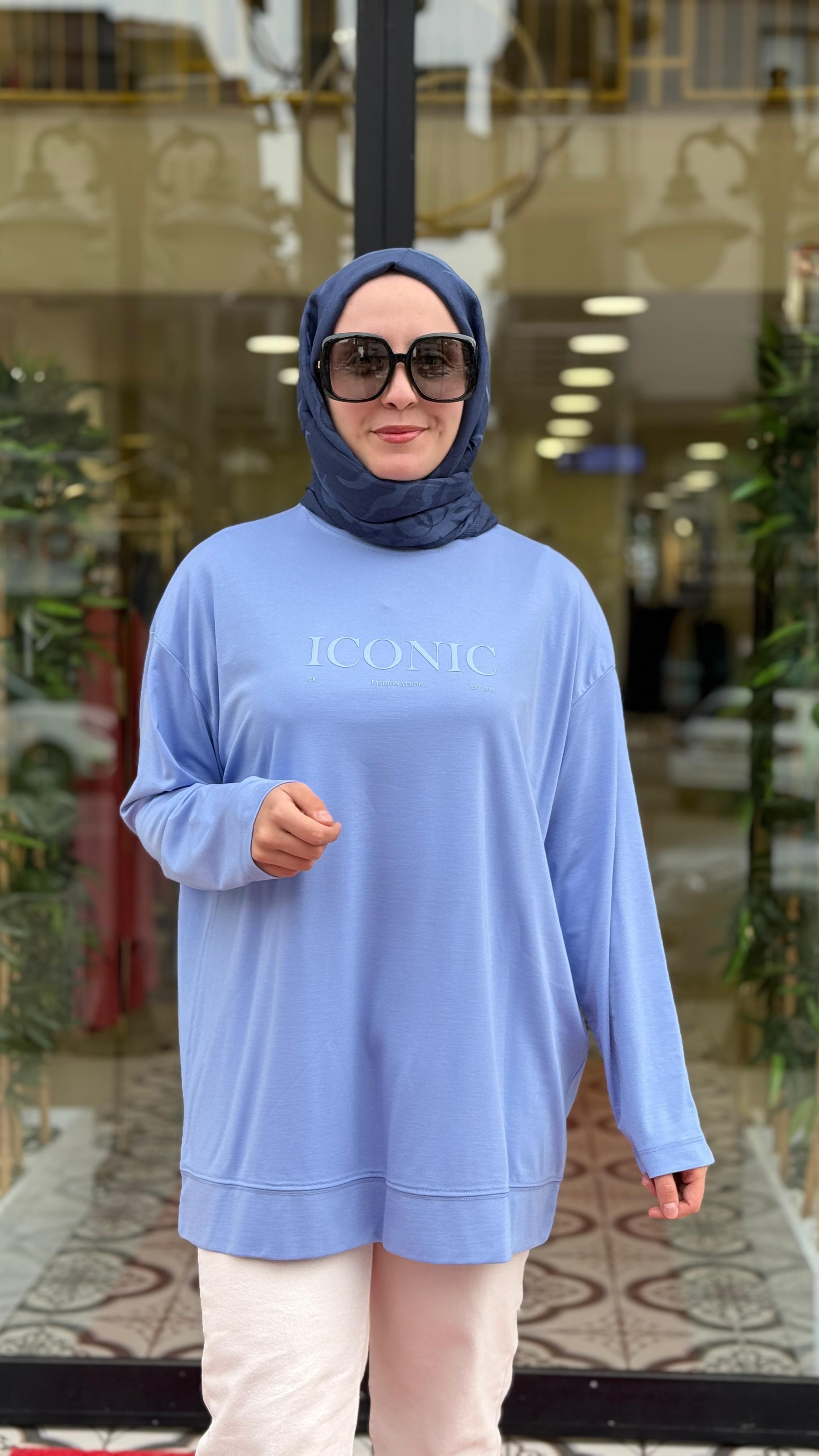 İCONİC BASKILI BASİC SWEAT