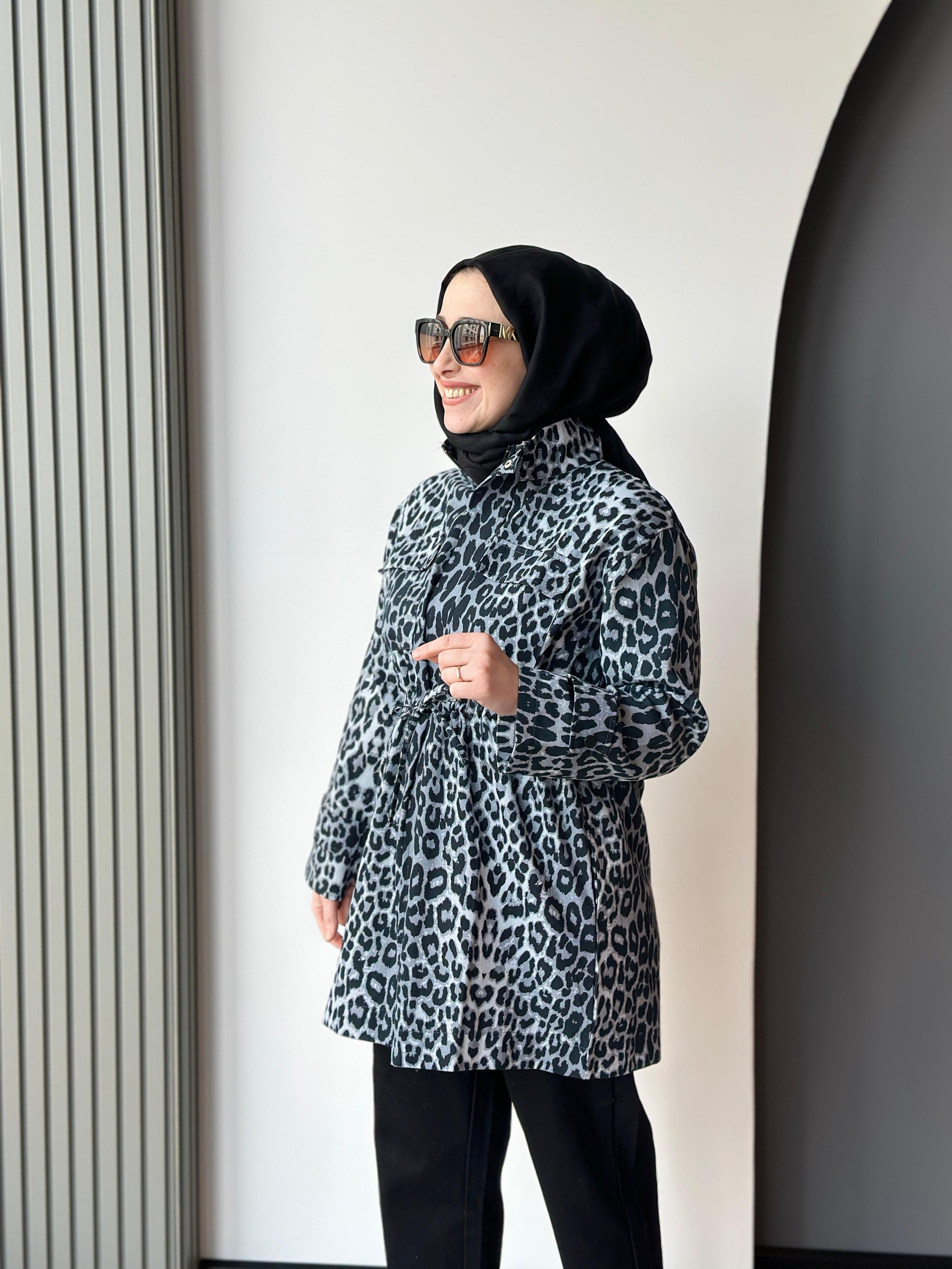 BEL BAĞCIKLI LEOPAR CEKET