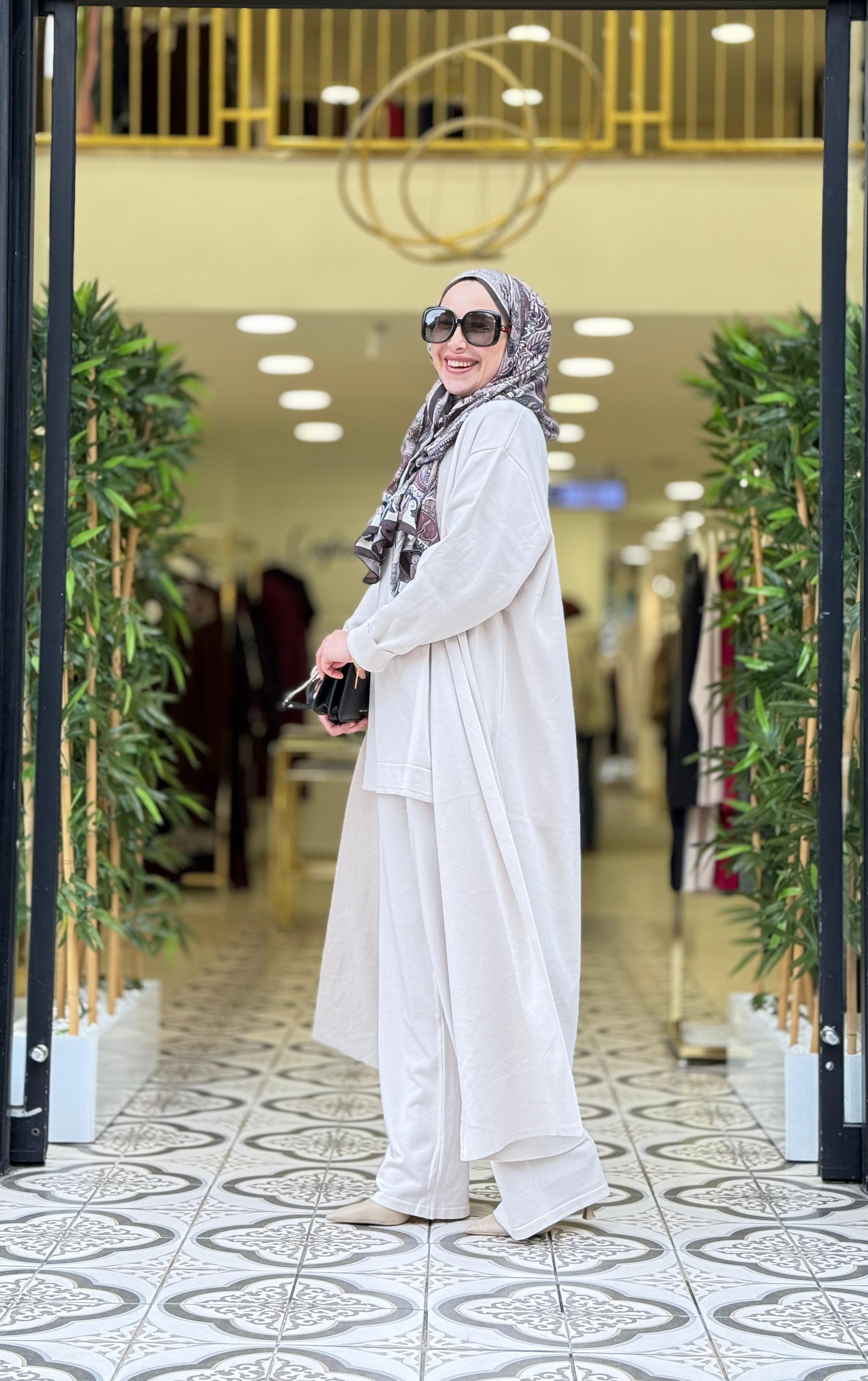 KNIT MİHRİ PANTOLON TAKIM - BEJ