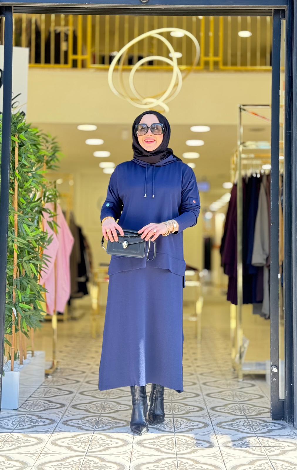 RİVA ETEKLİ TAKIM - LACİVERT