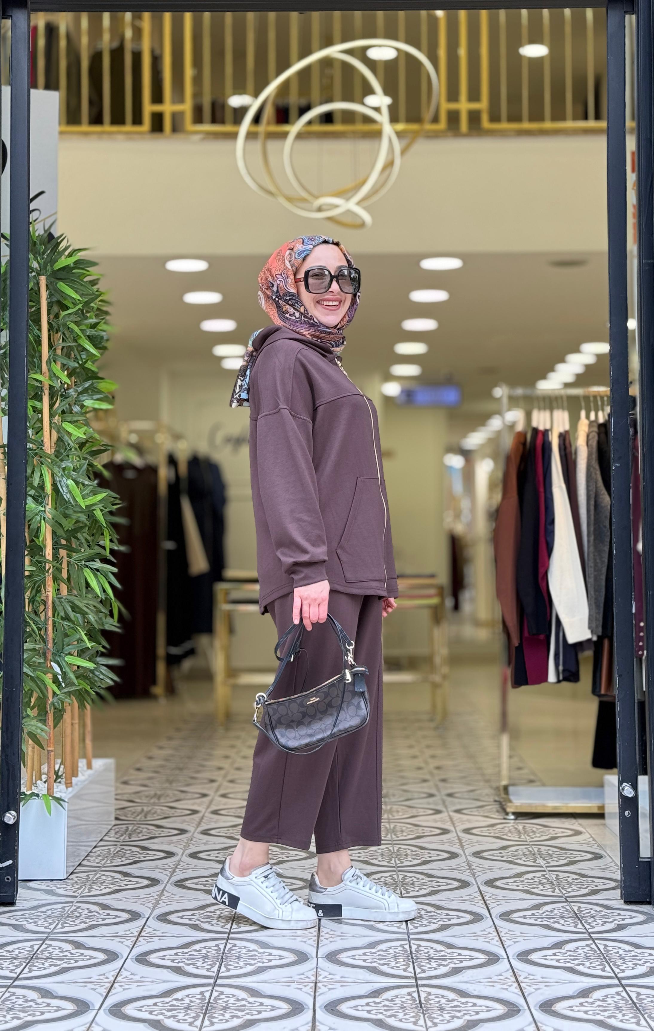 MOLLY PANTOLONLU TAKIM - KAHVE