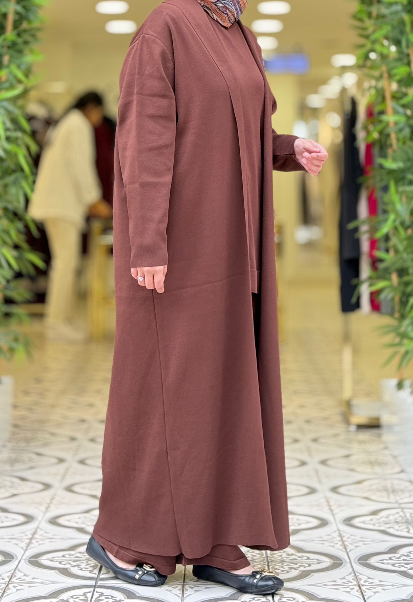 KNIT MİHRİ PANTOLON TAKIM - KAHVE