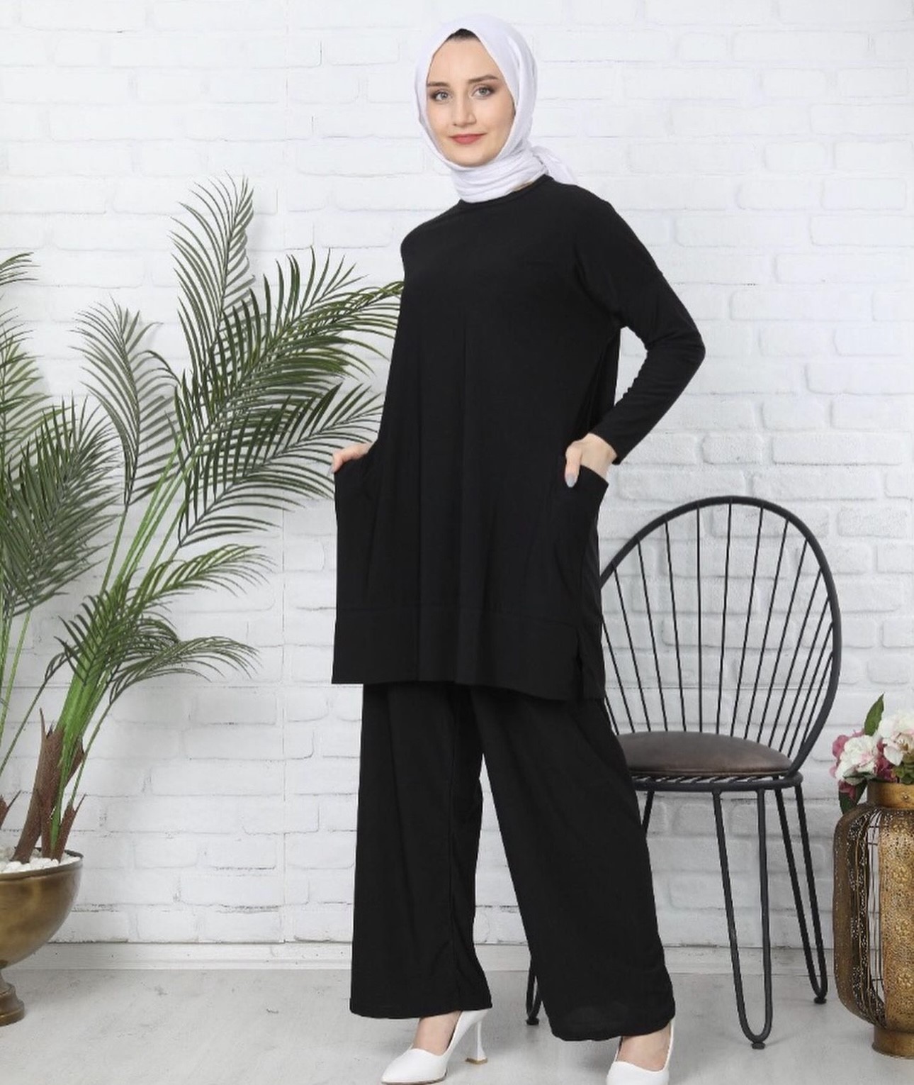 YANLARI CEPLİ TAKIM - SİYAH