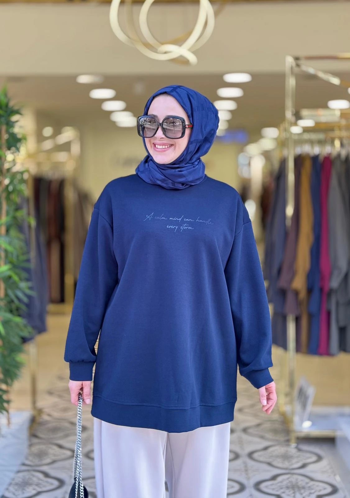 MAJA PARLAK TONATON TSHIRT - LACİVERT