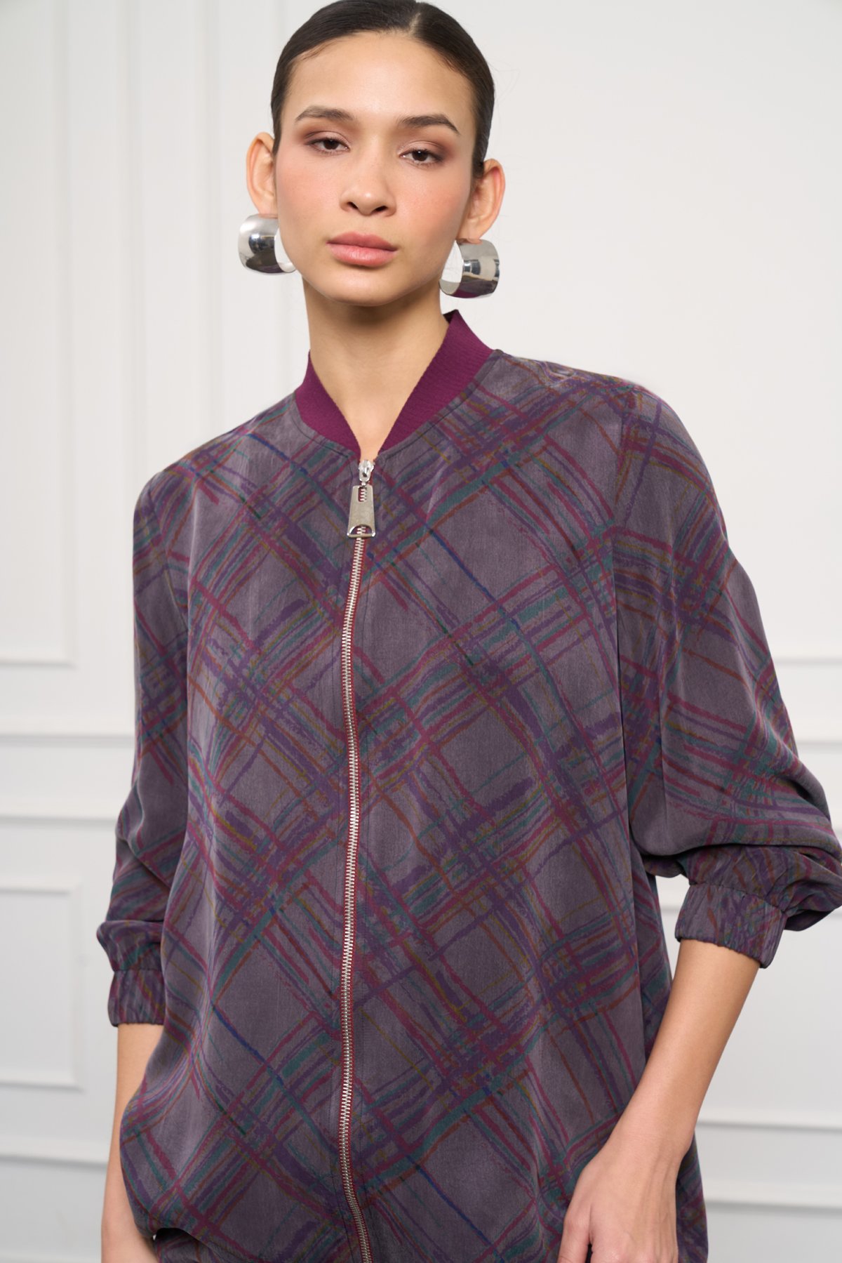 NUSS LEA BOMBER KAP - MOR