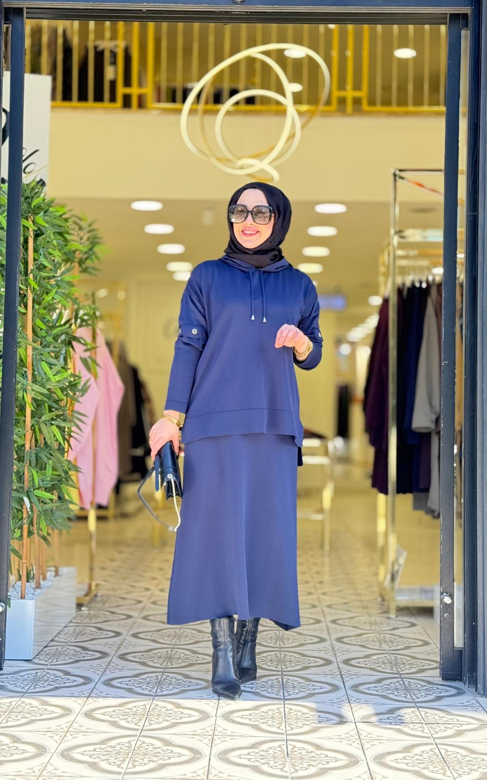 RİVA ETEKLİ TAKIM - LACİVERT