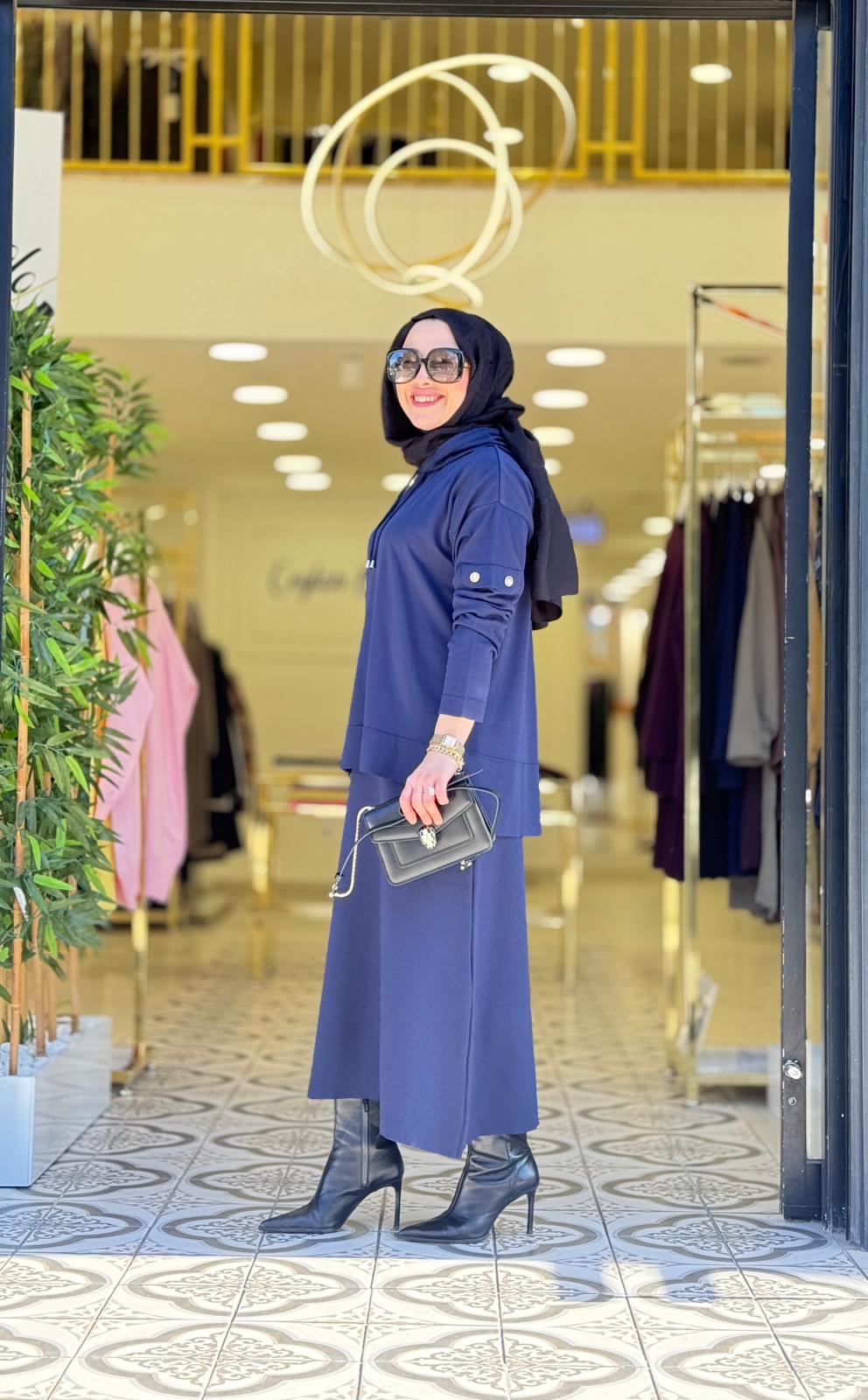 RİVA ETEKLİ TAKIM - LACİVERT