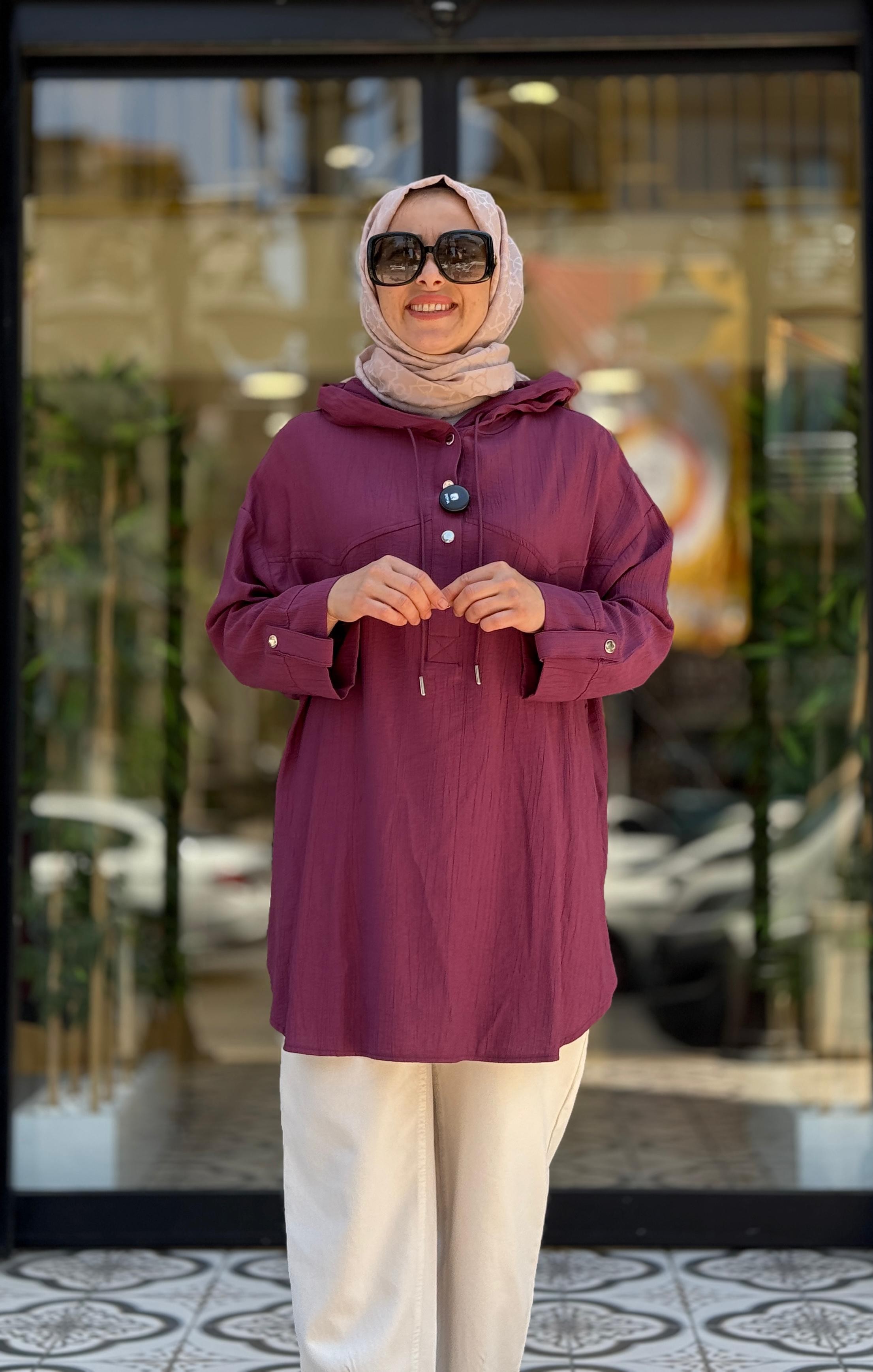 CEYLAN DOLPHİN KAPİŞONLU TUNK - BORDO