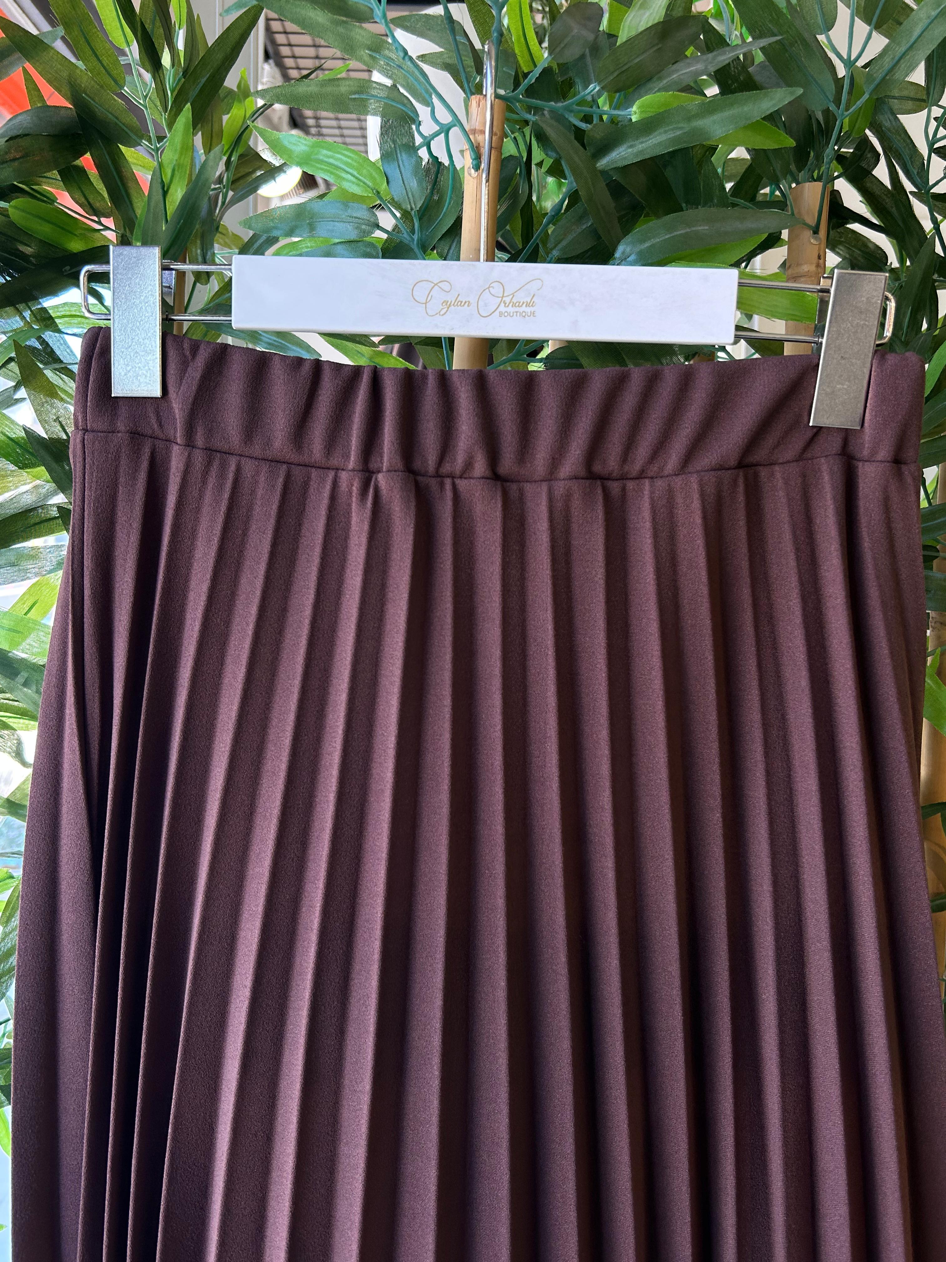 PİLİSE ETEK - KAHVE