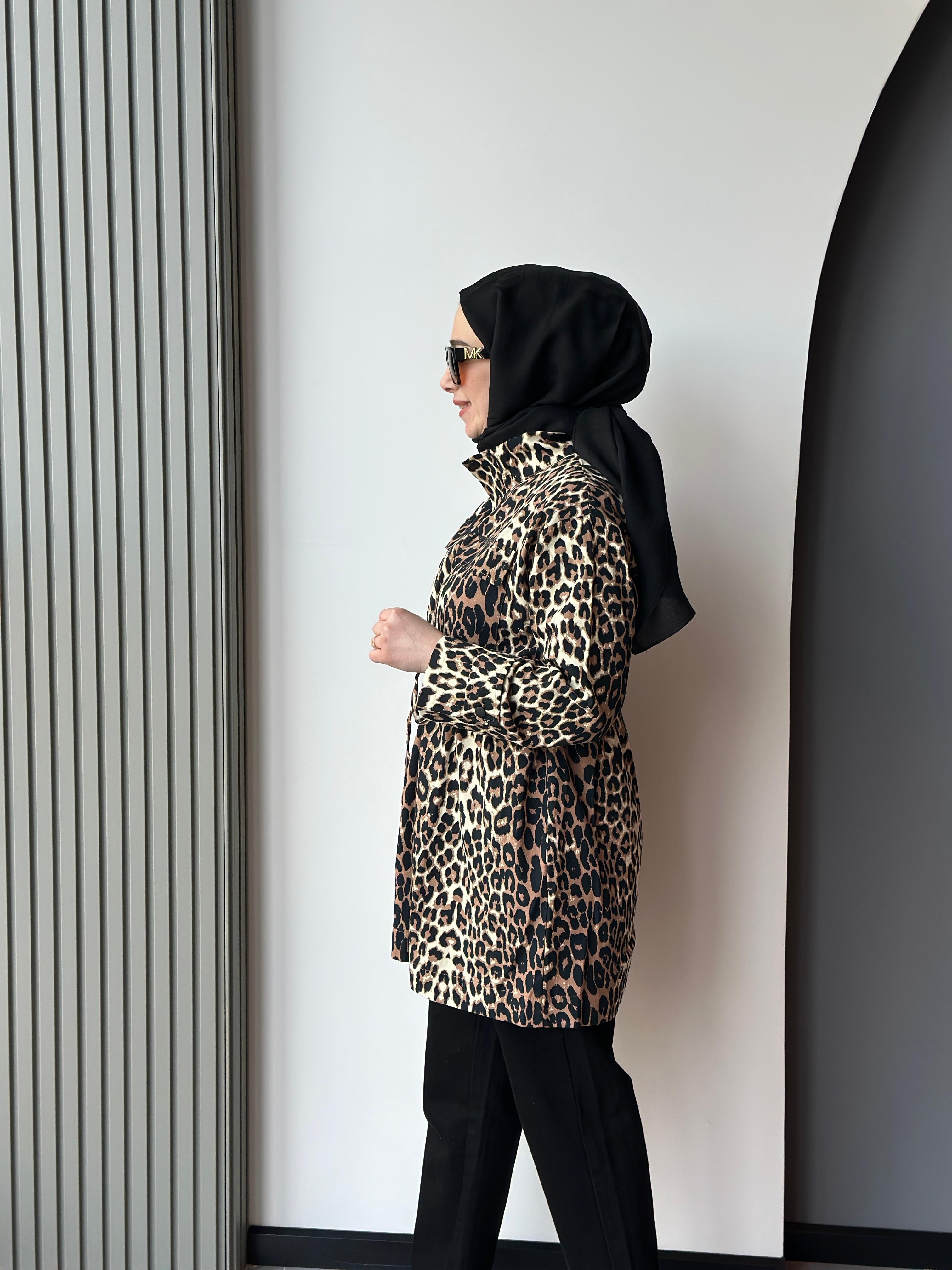 BEL BAĞCIKLI LEOPAR CEKET