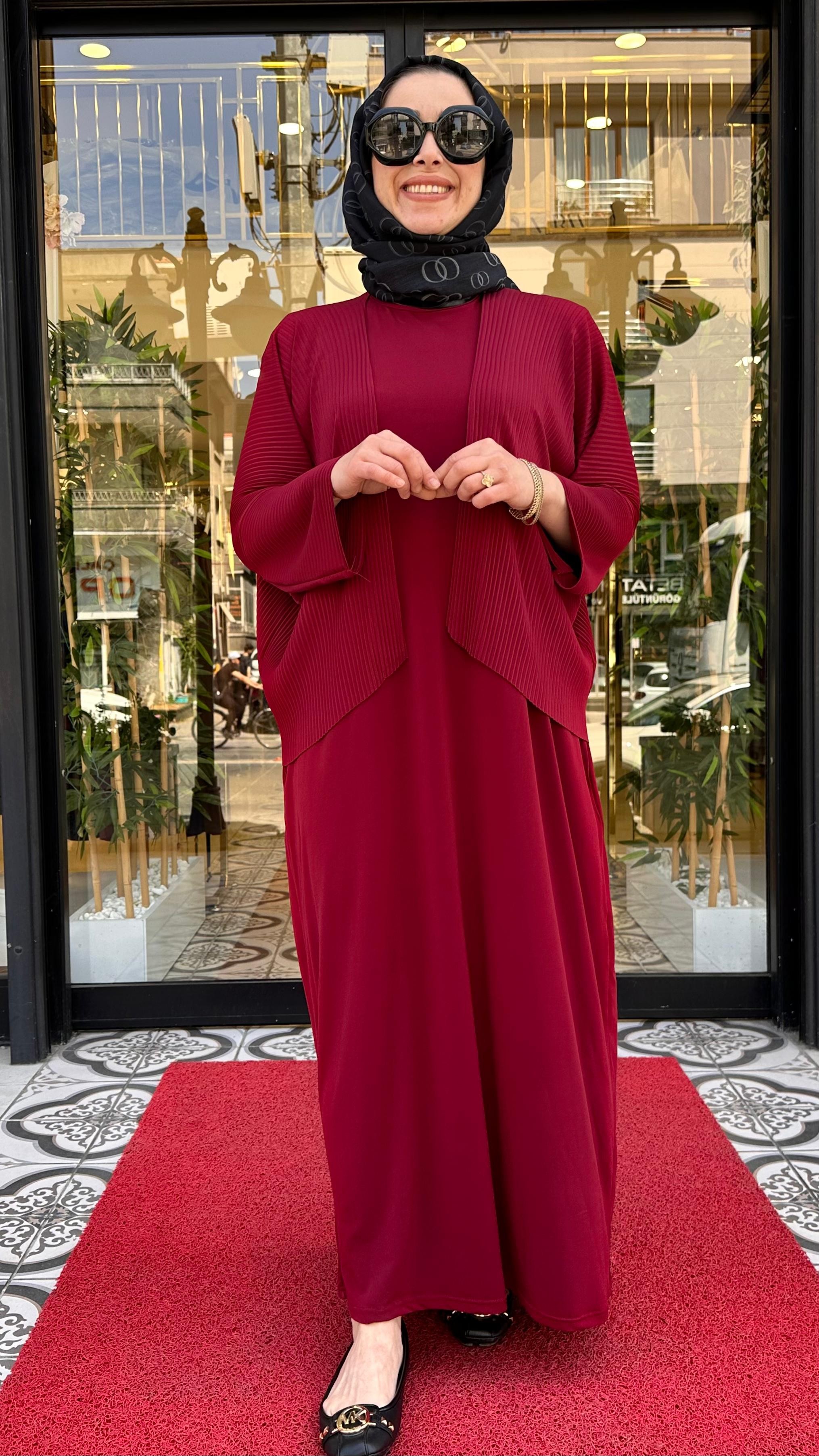 MERWİSH MOKİ RÜYA ELBİSE - BORDO