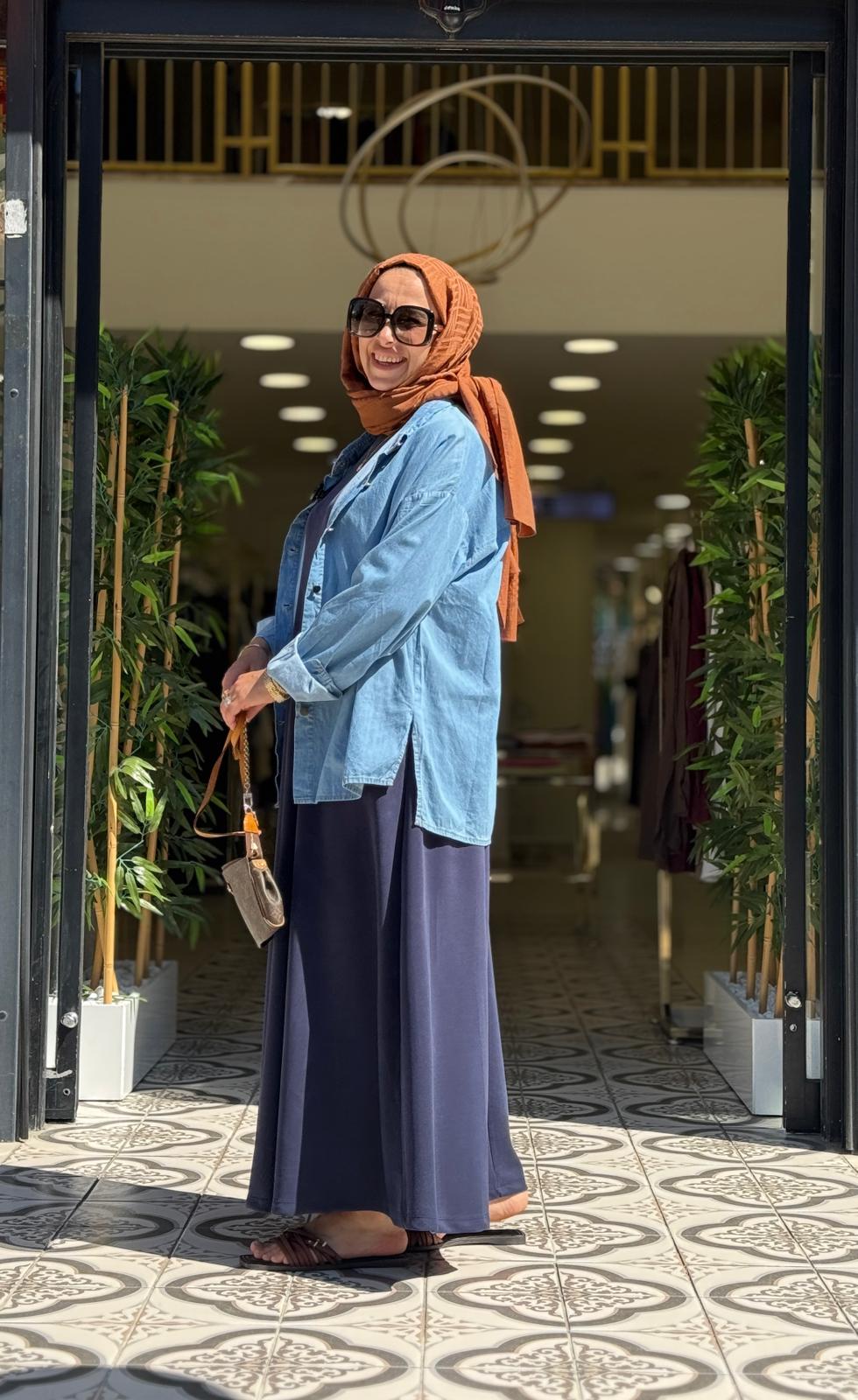 OYSHO DUHA ELBİSE - LACİVERT