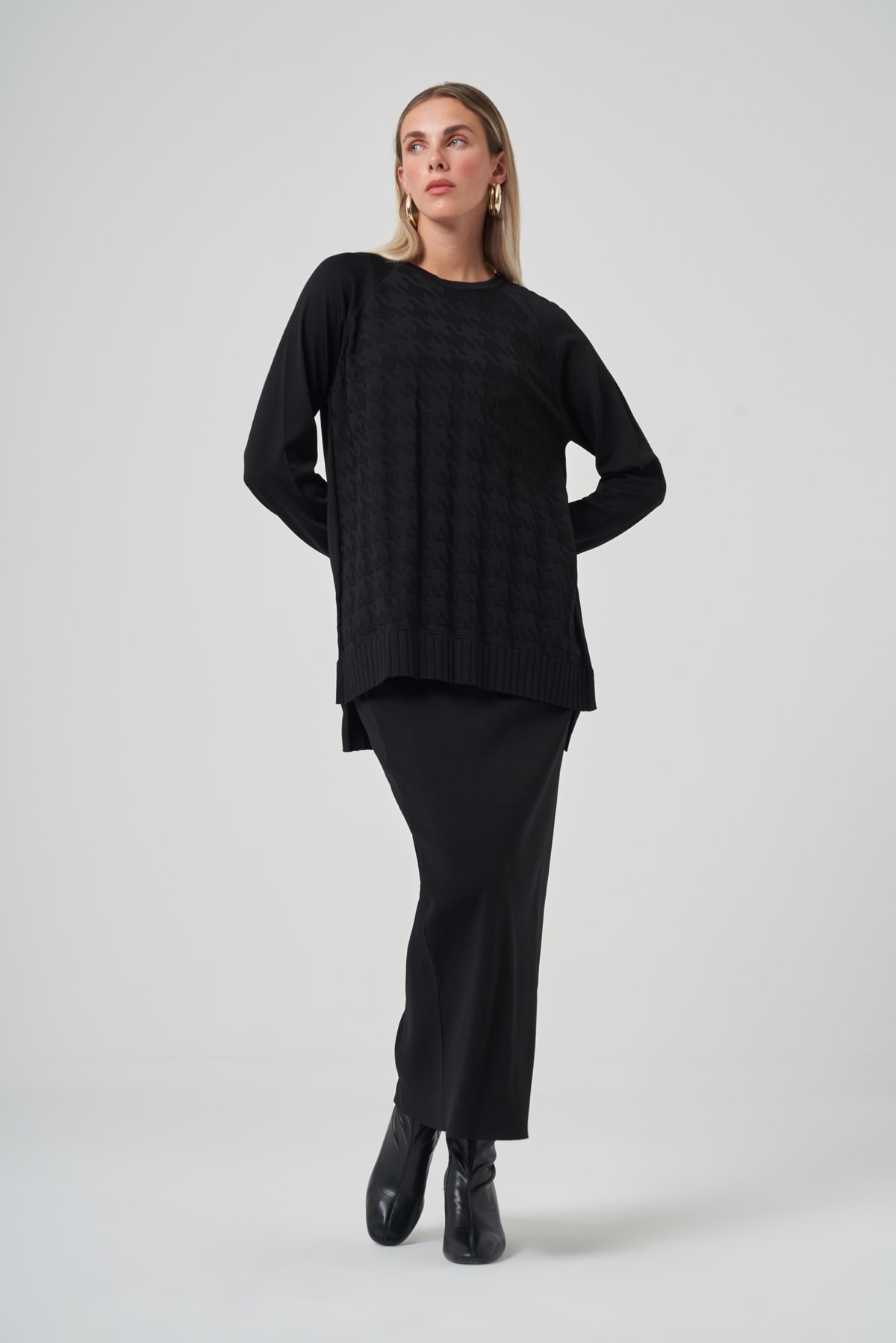 NUSS LOOK ETEKLİ TAKIM - SİYAH