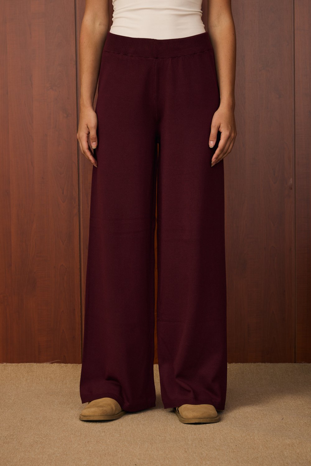 MERWİSH BASİC TRİKO PANTOLON - BORDO